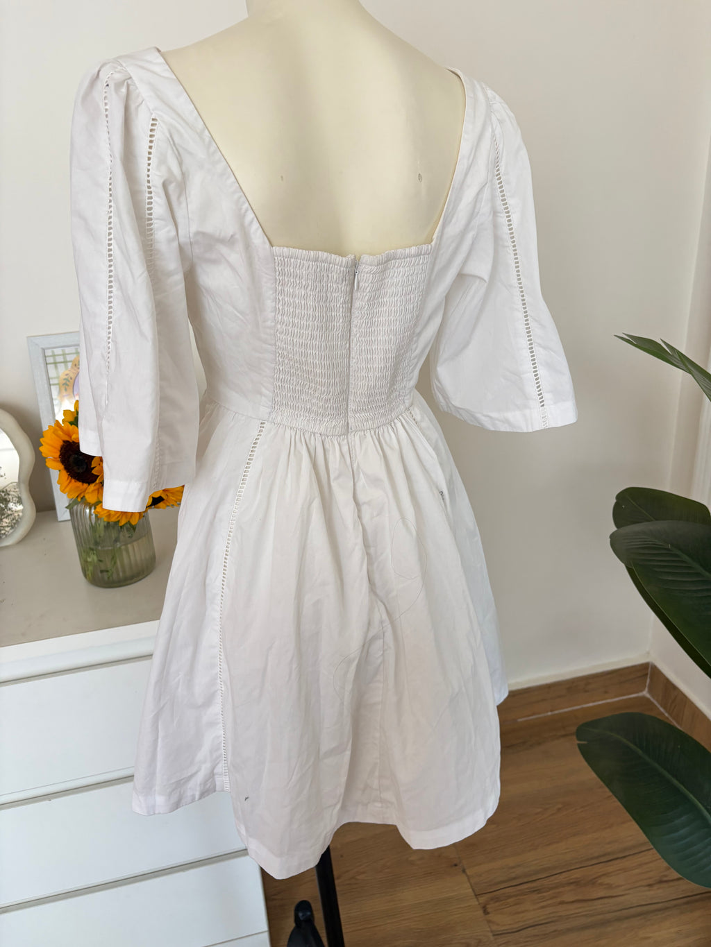 White front design dress