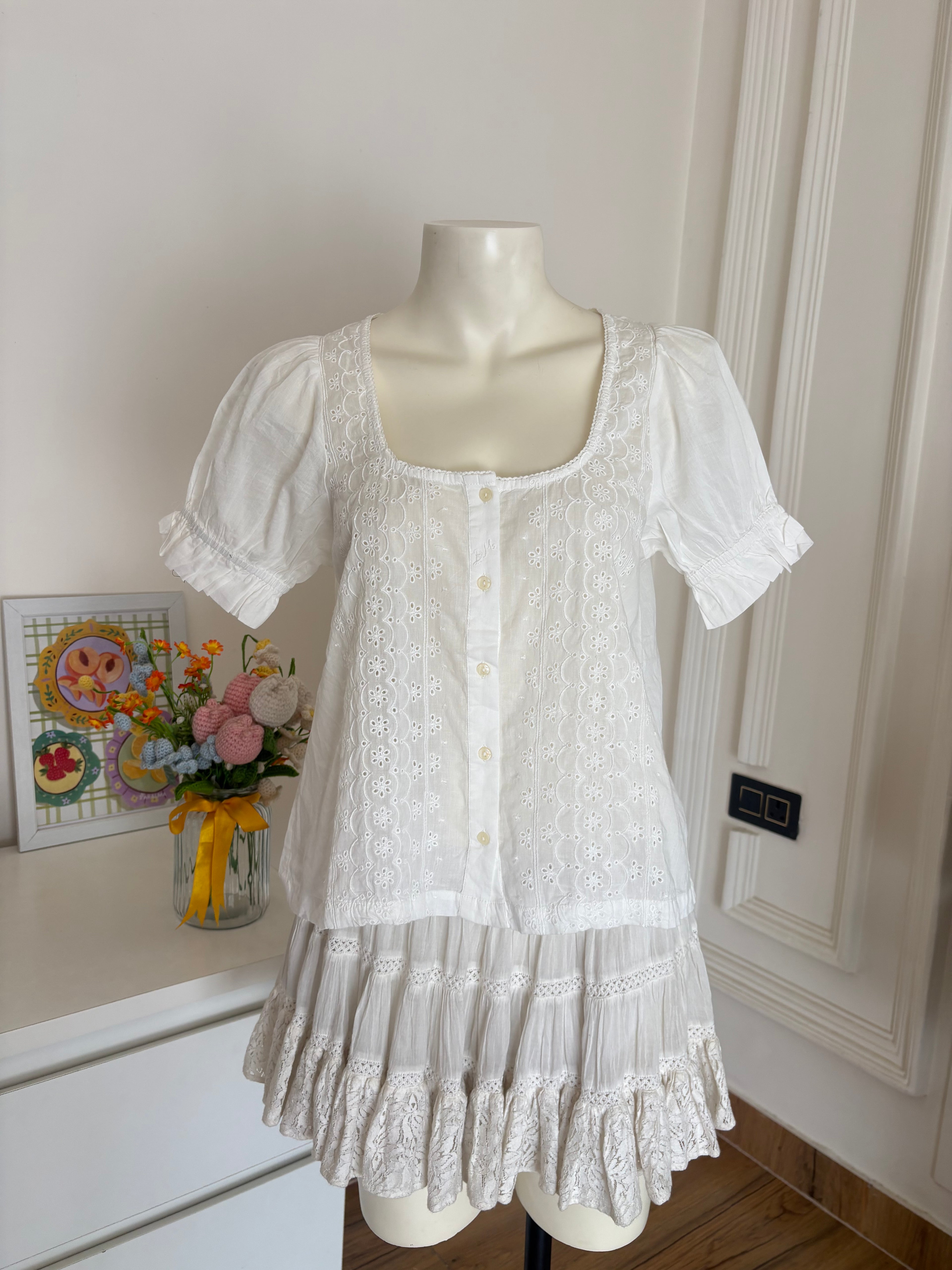 White embroidered shirt