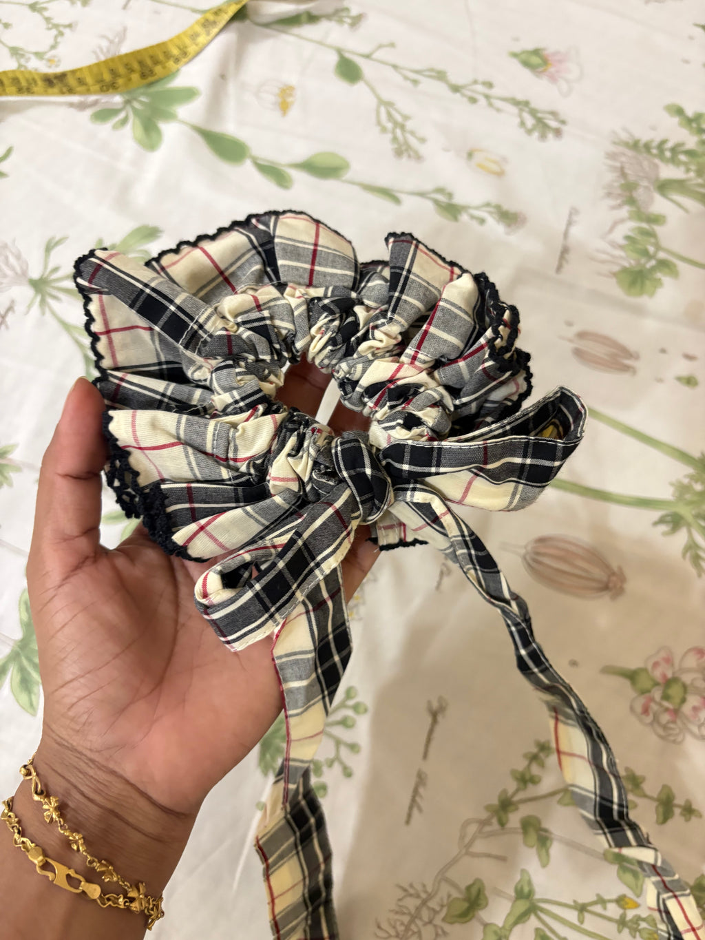 Damson madder scrunchie