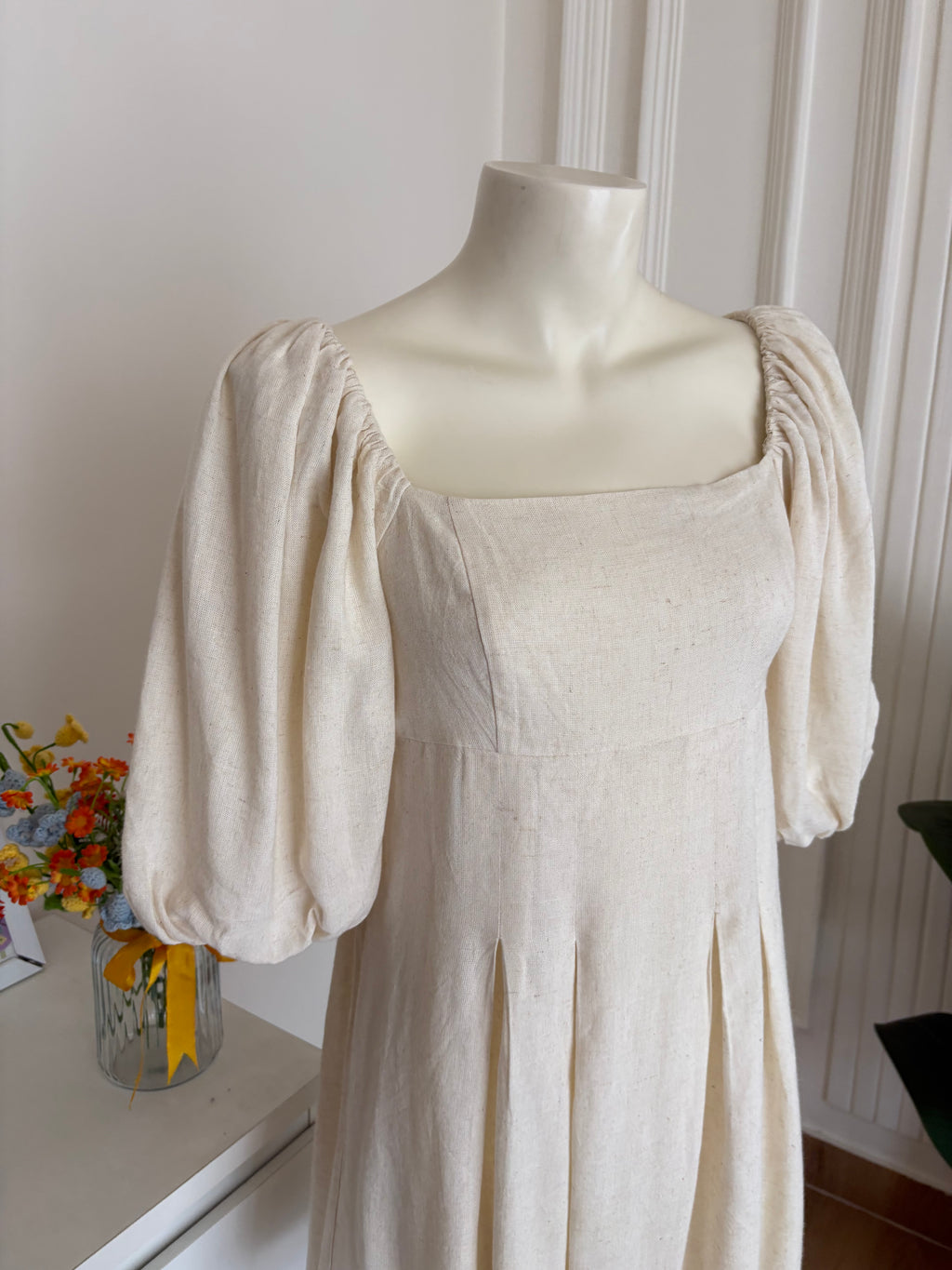 Off white linen dress