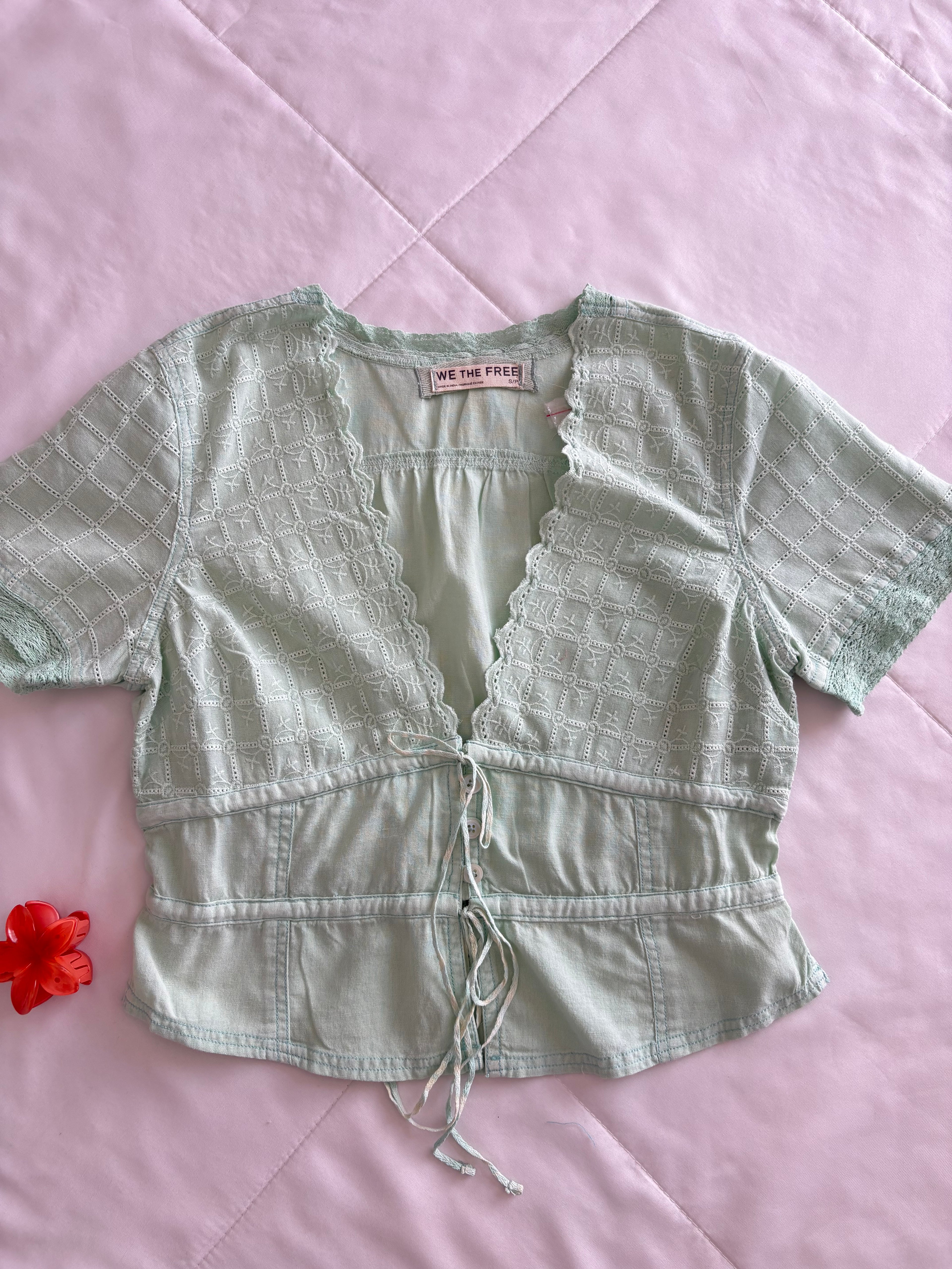 Fp embroidery top