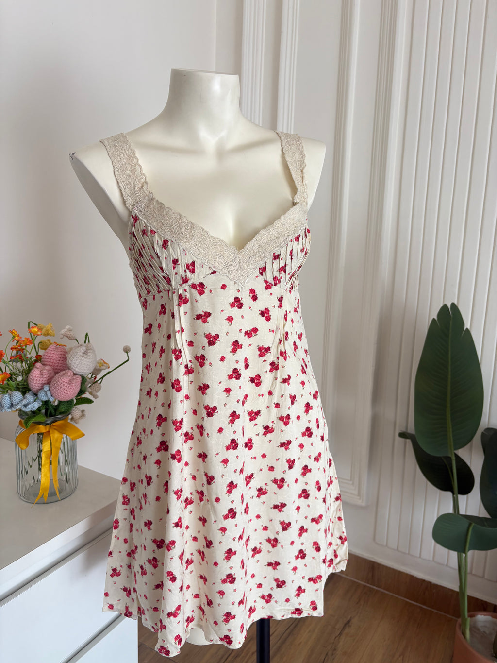 Pink floral dress