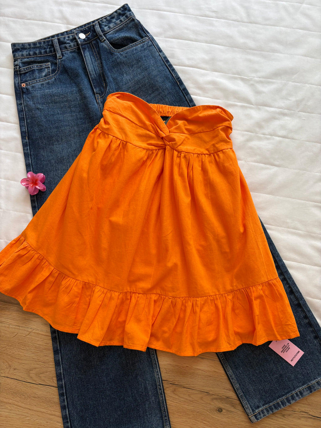 Orange tube dress