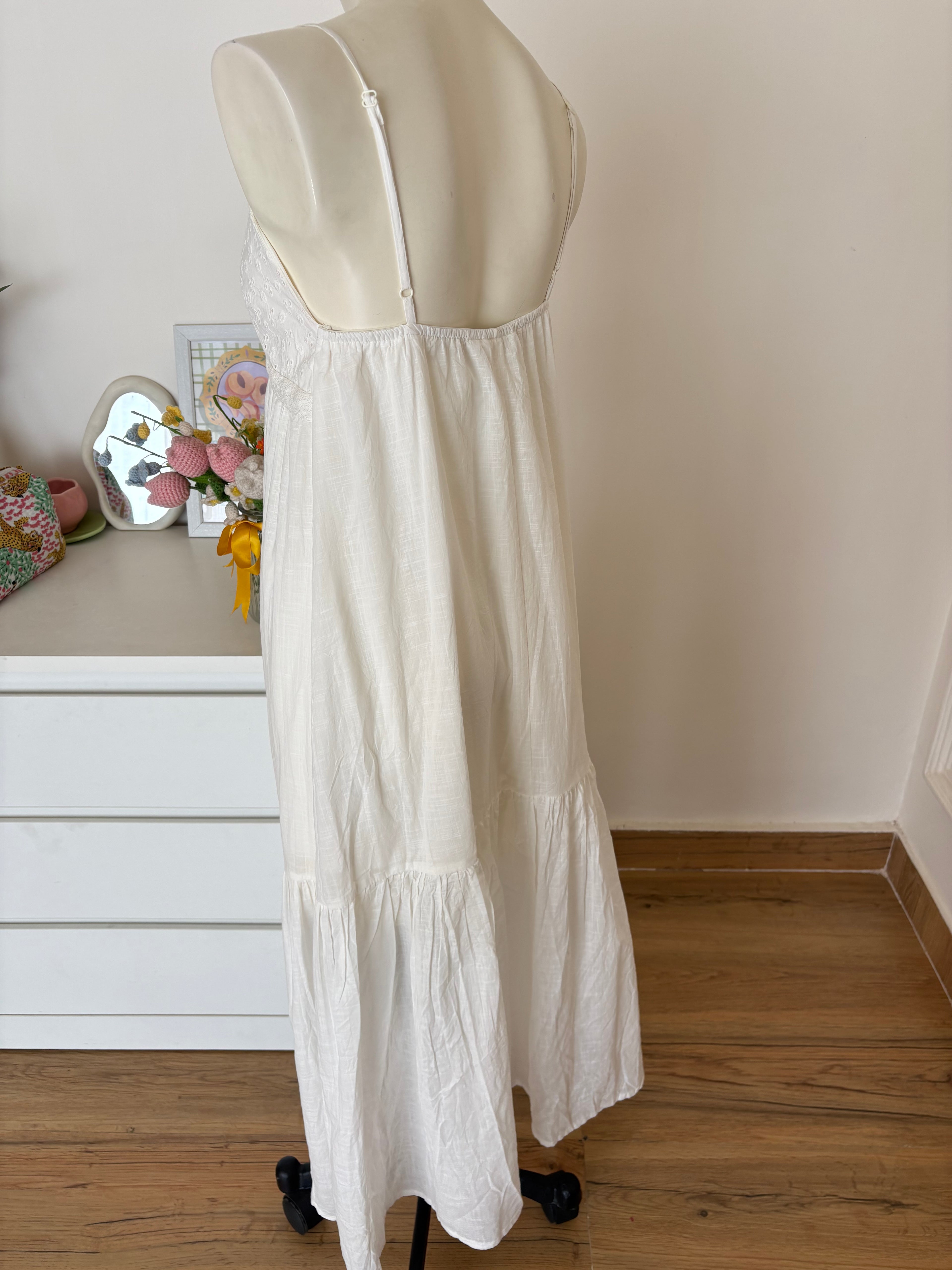 White embroidered cotton dress