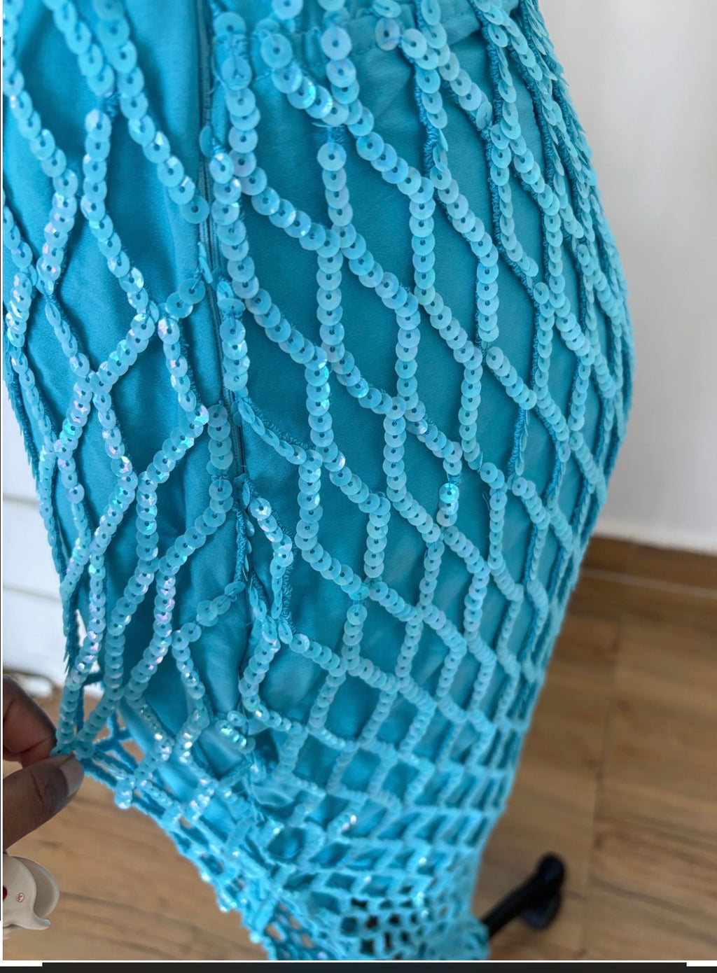 Blue sequin dress