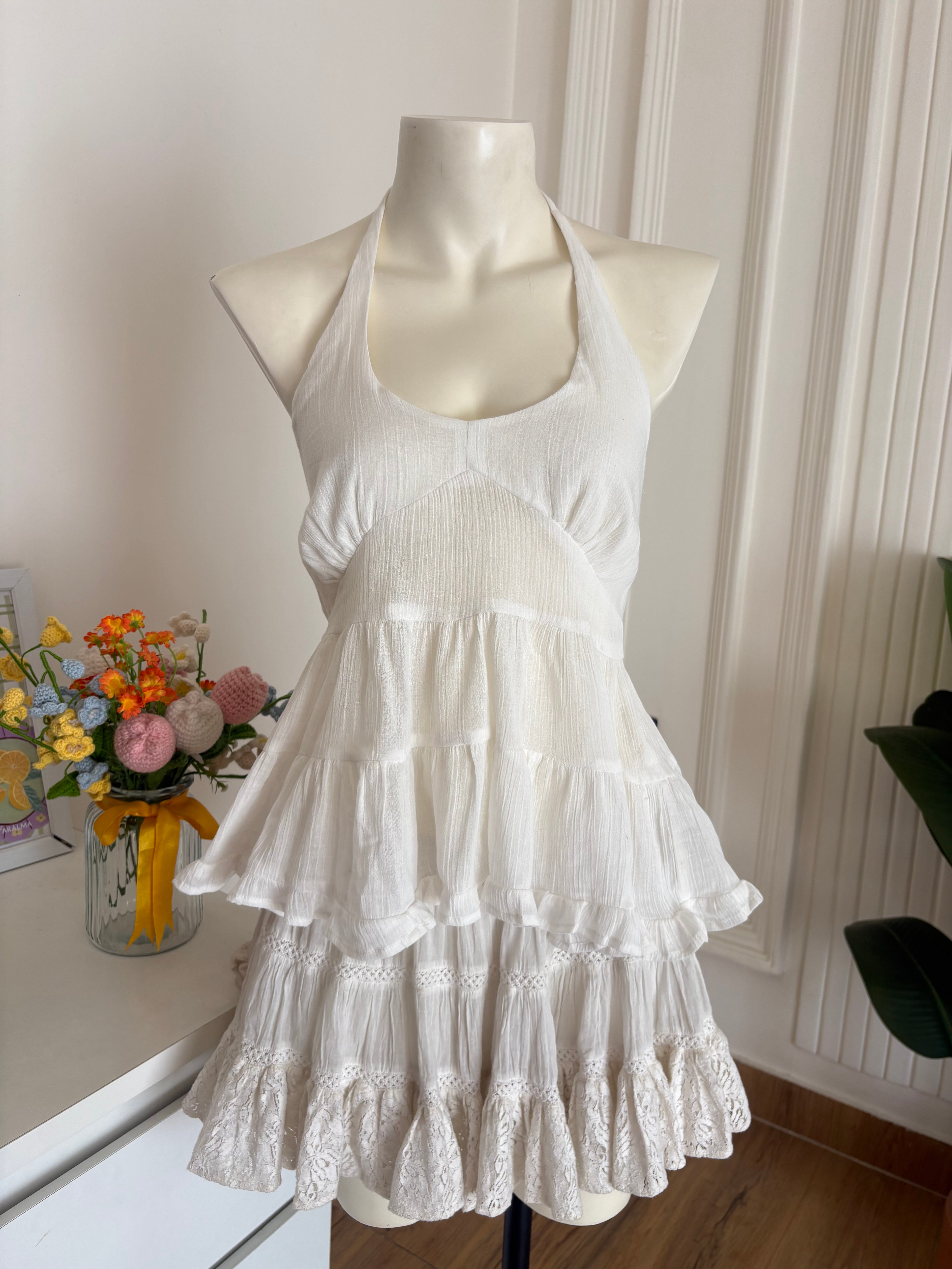 White halt top and skirt (sold individually )