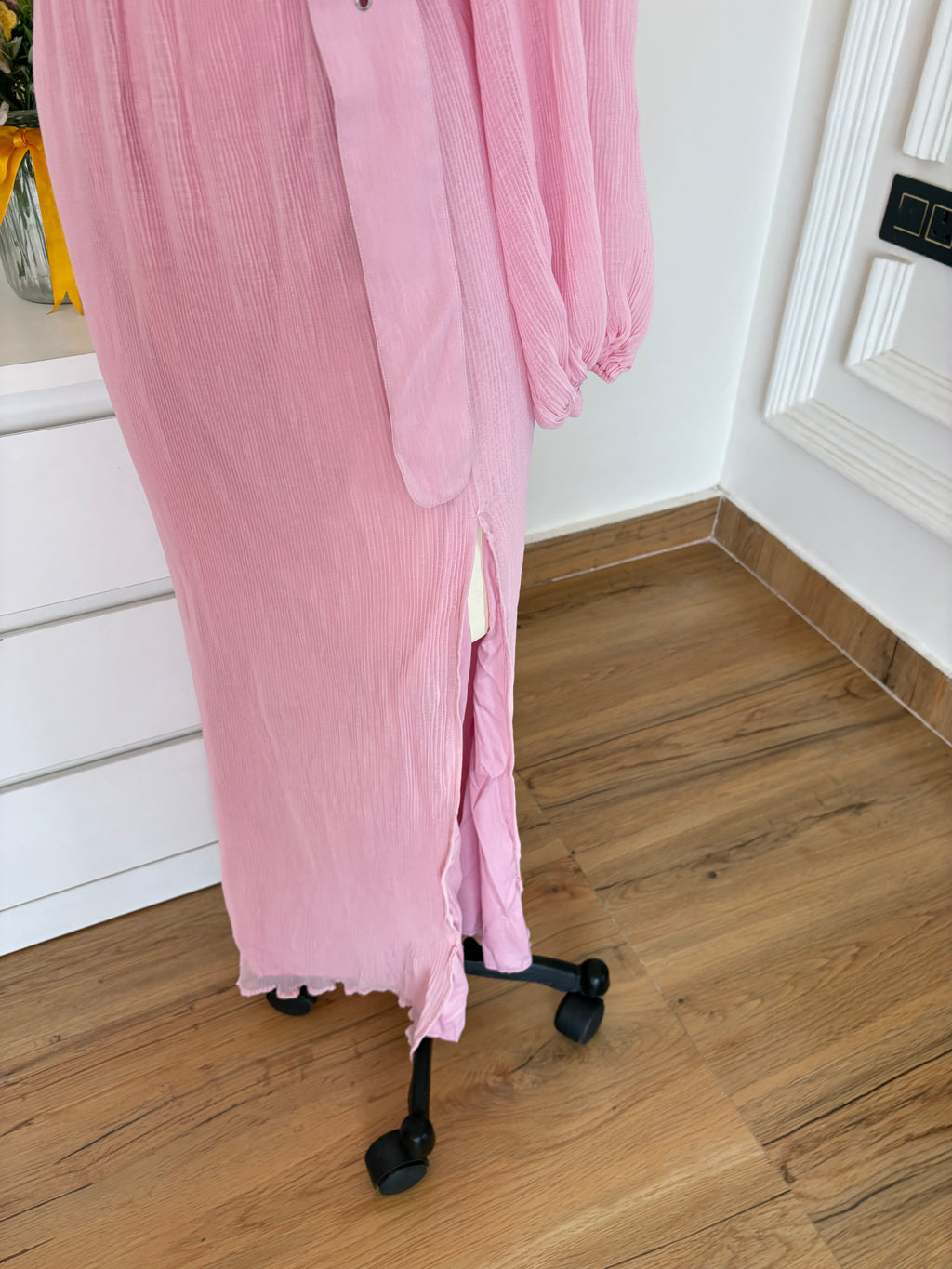 Pink belt dress