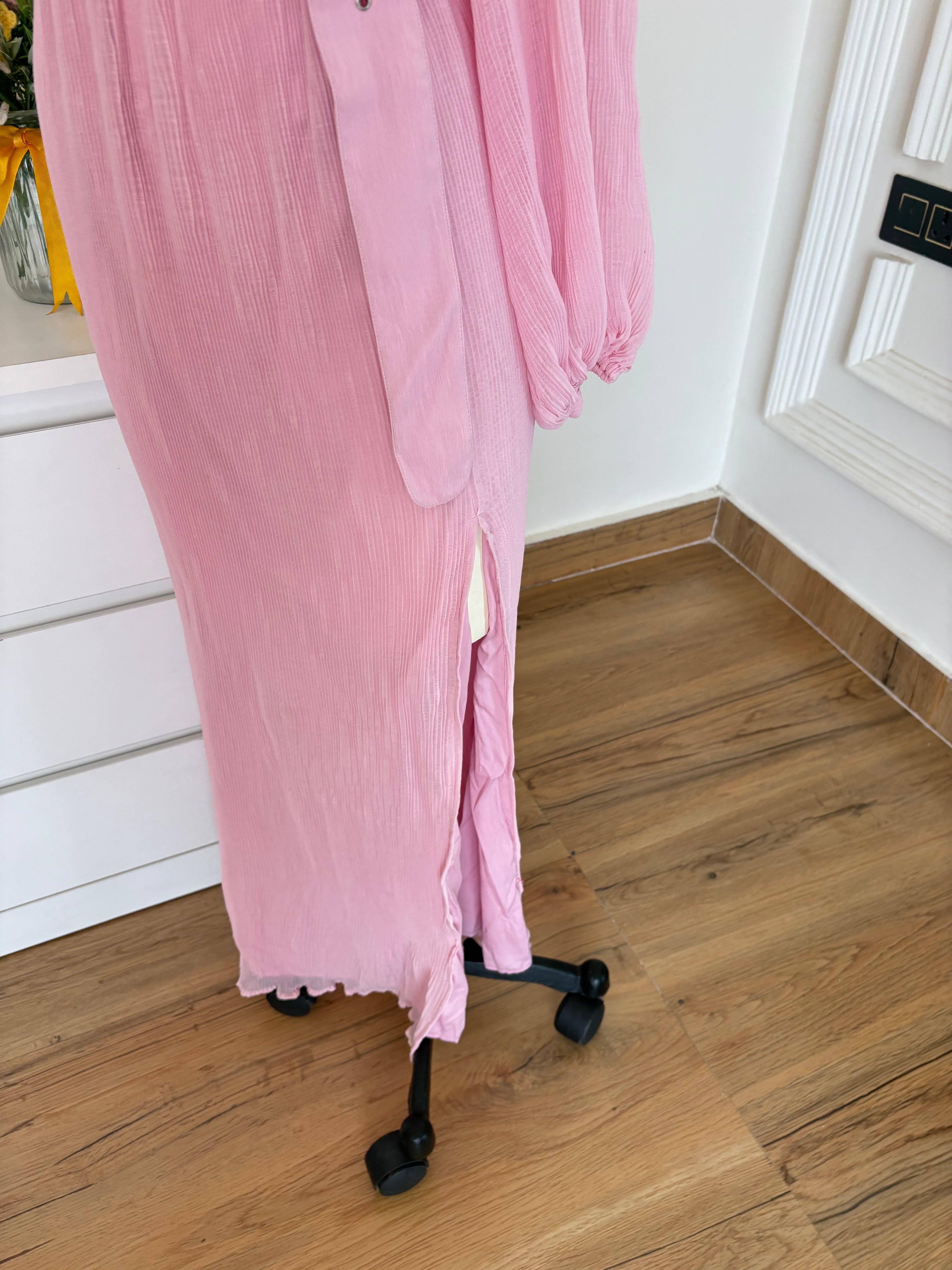 Pink belt dress