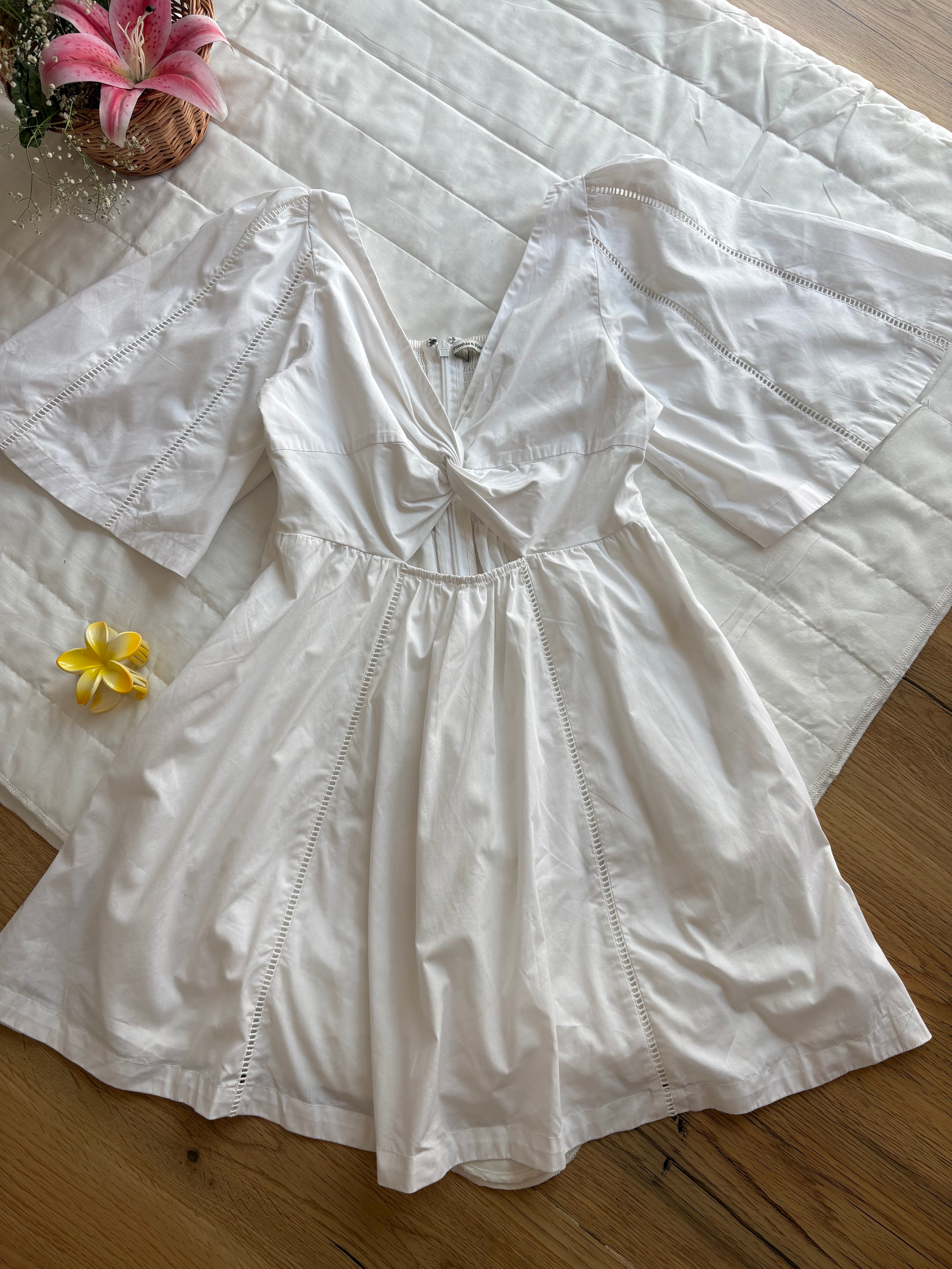 White front design dress