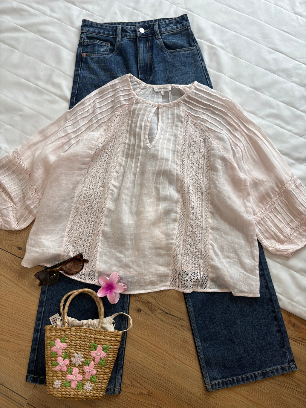 Pink linen top
