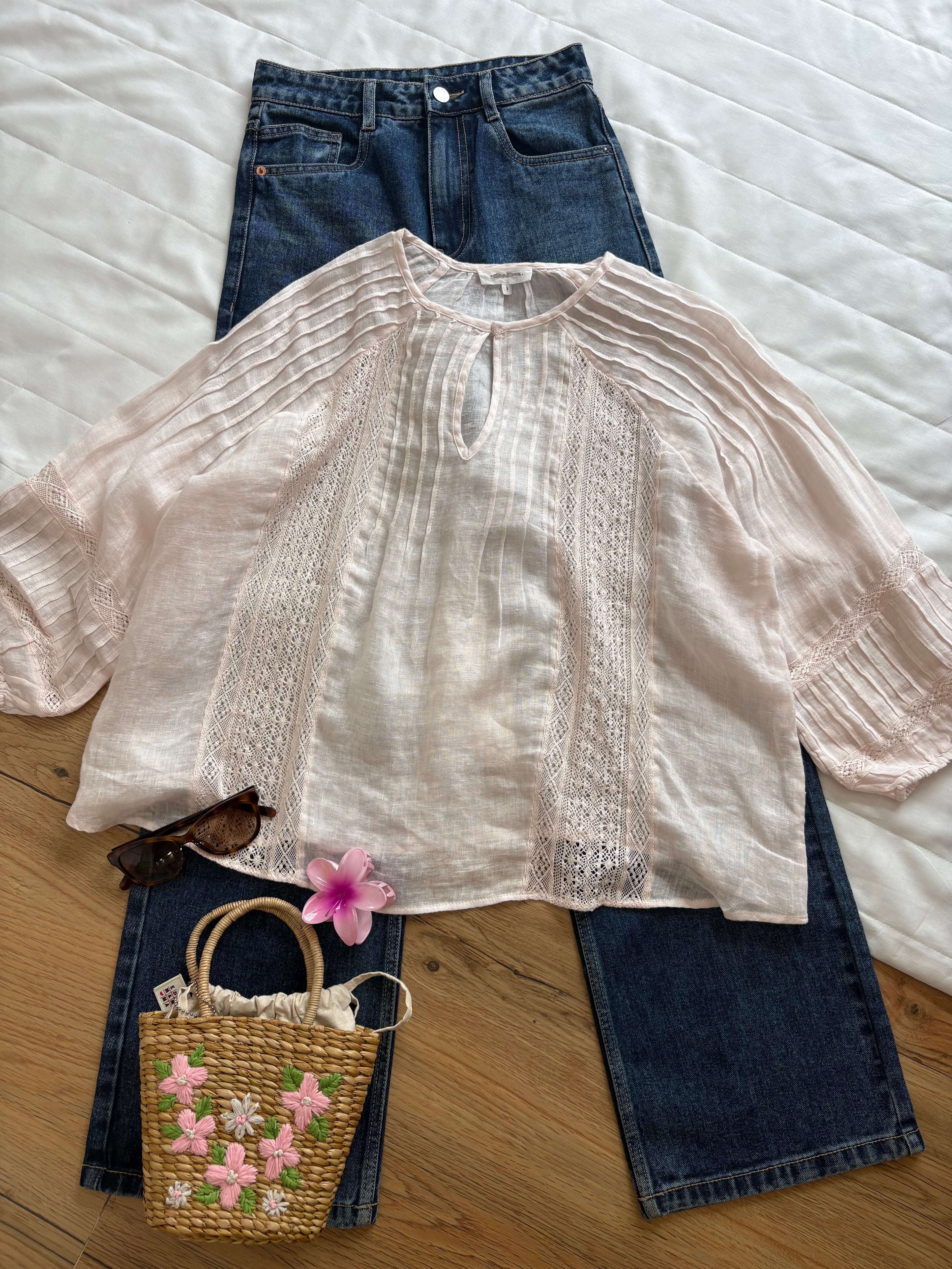 Pink linen top