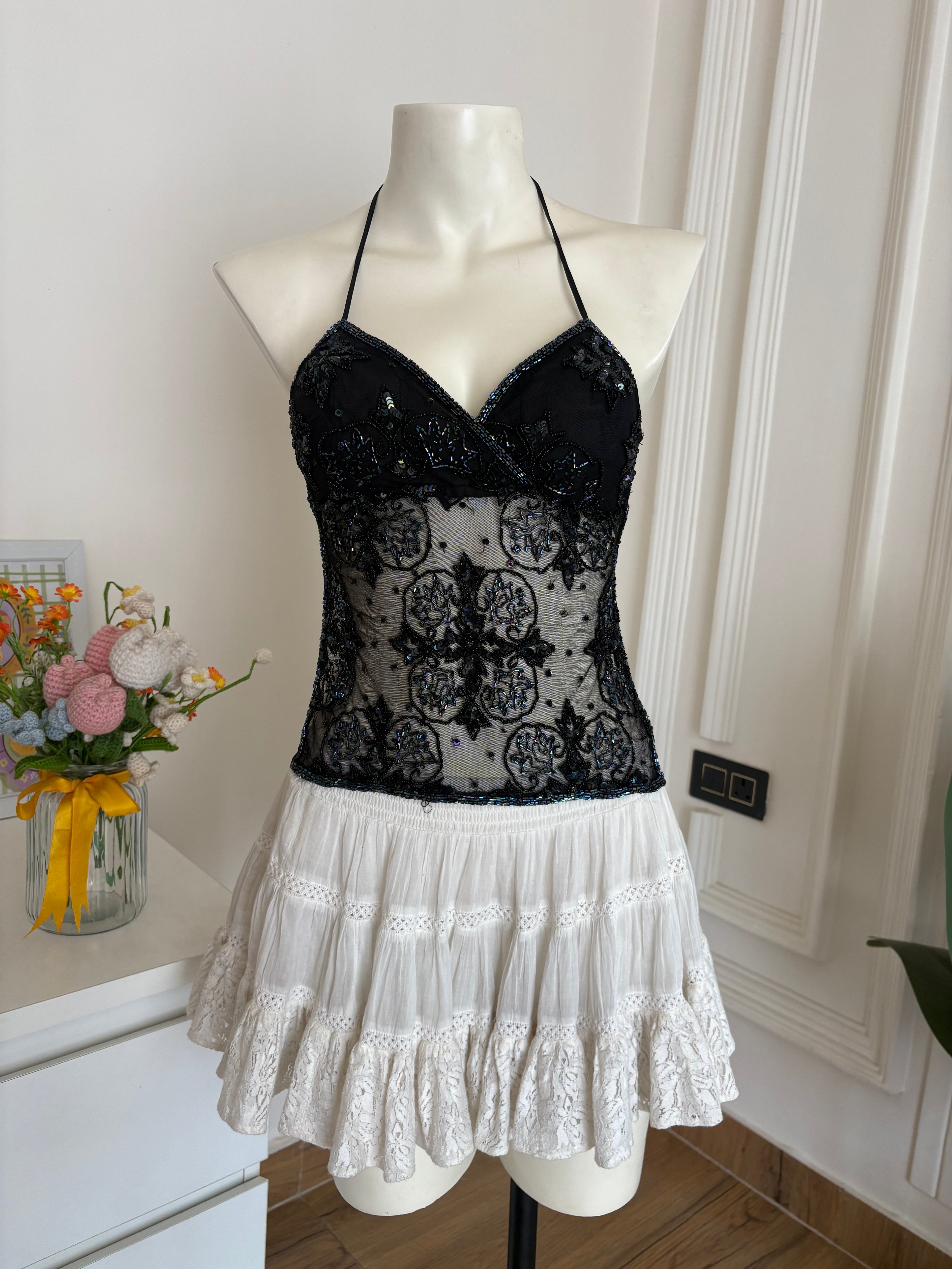 Padded sequin top