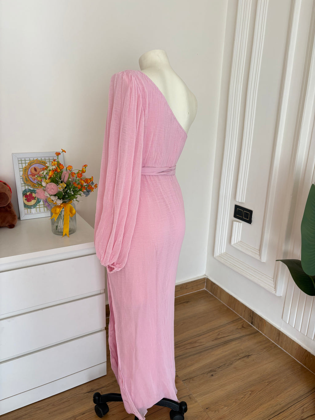 Pink belt dress