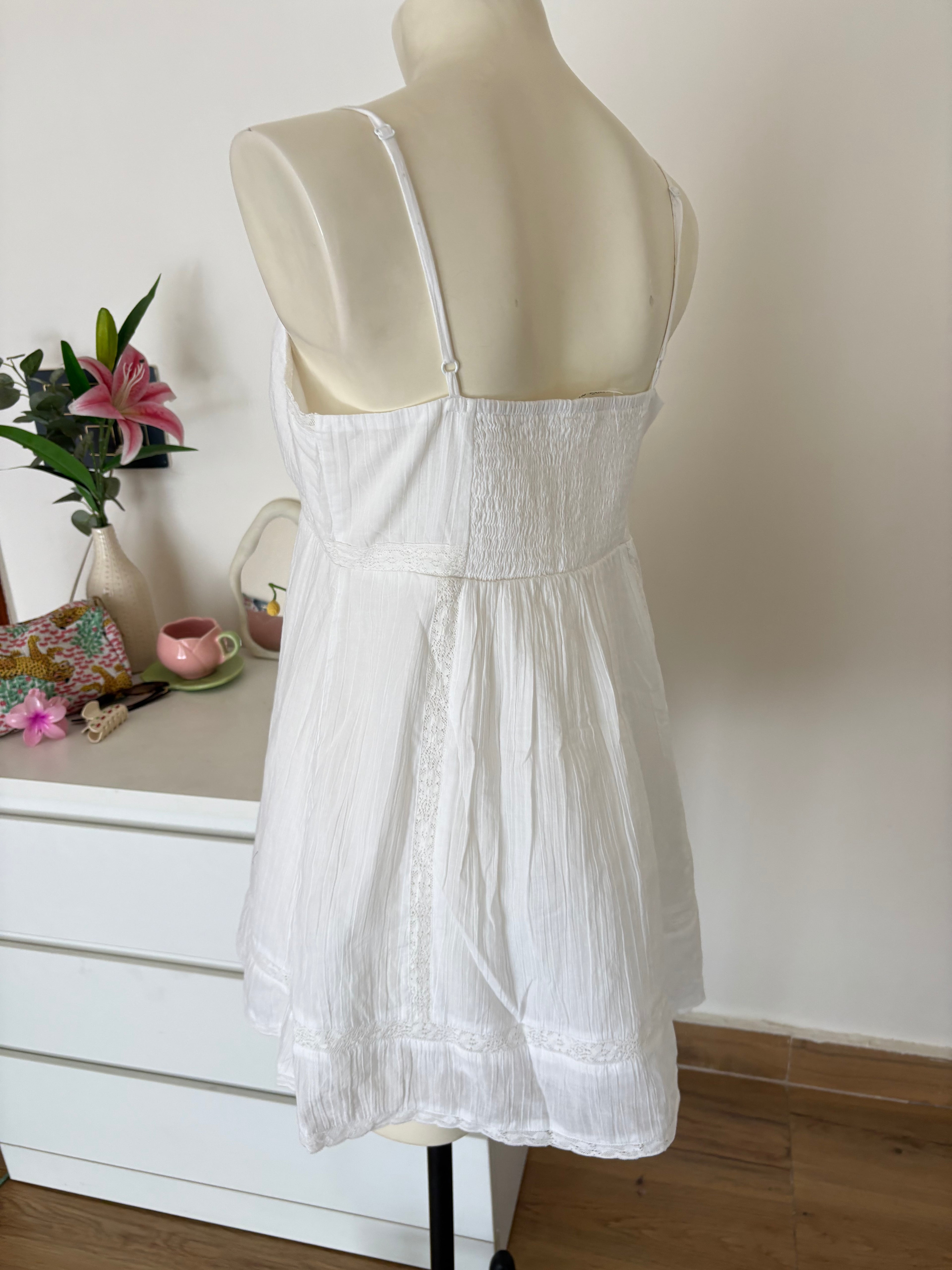 White soft cotton dress