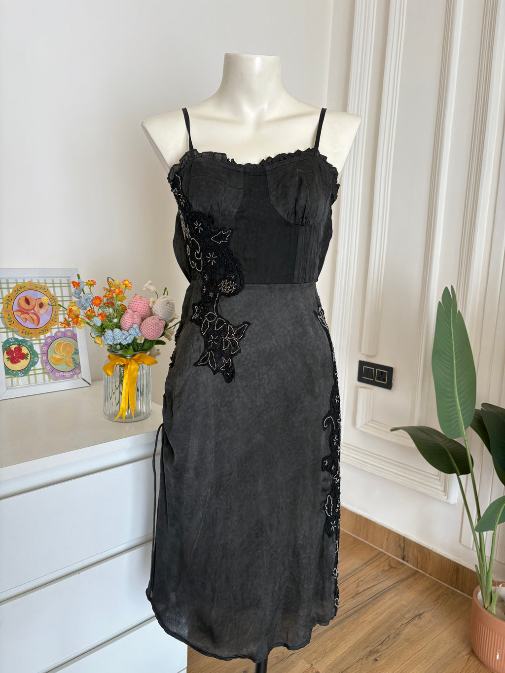 Sequin dark grey and black dress