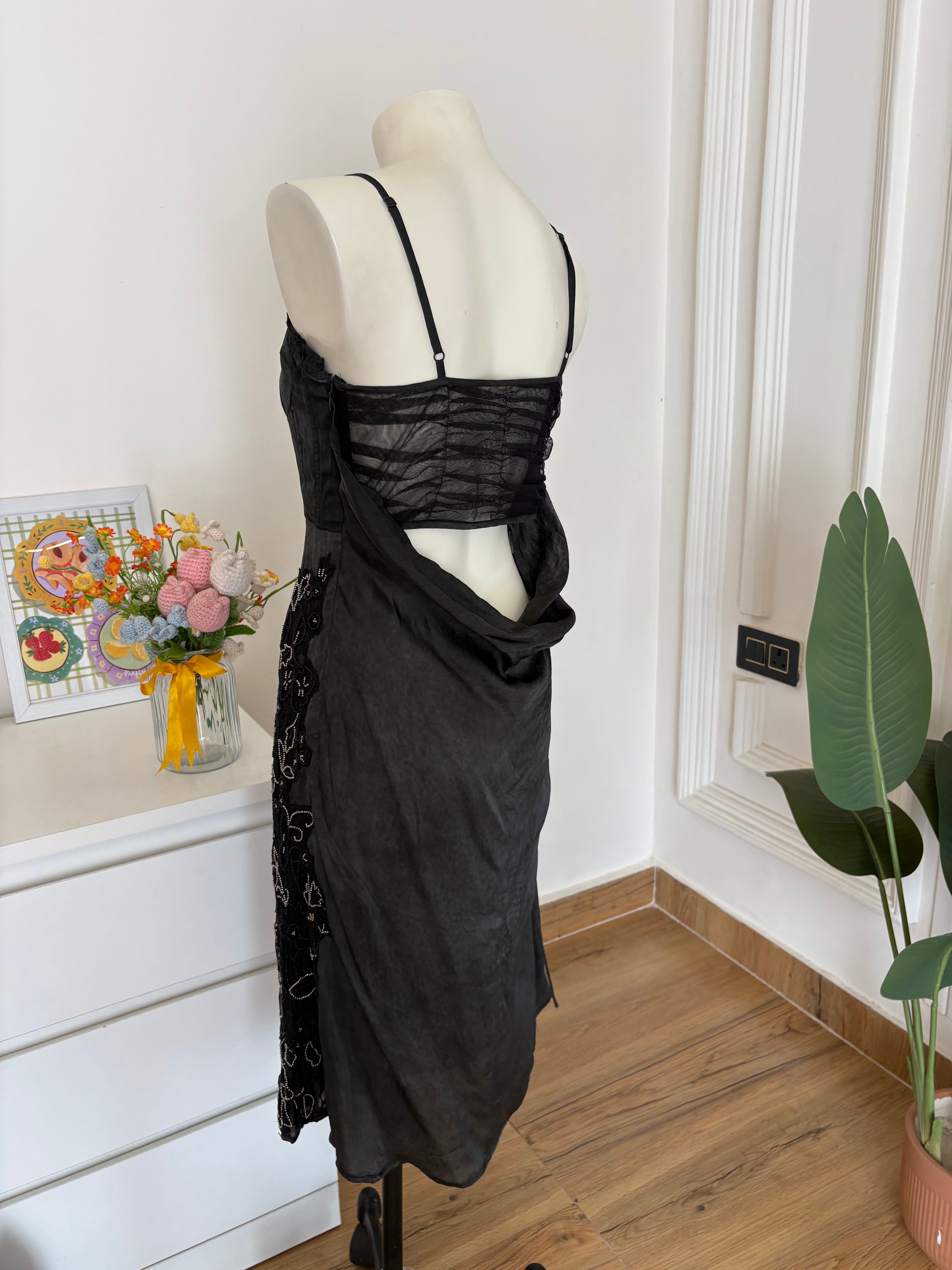 Sequin dark grey and black dress