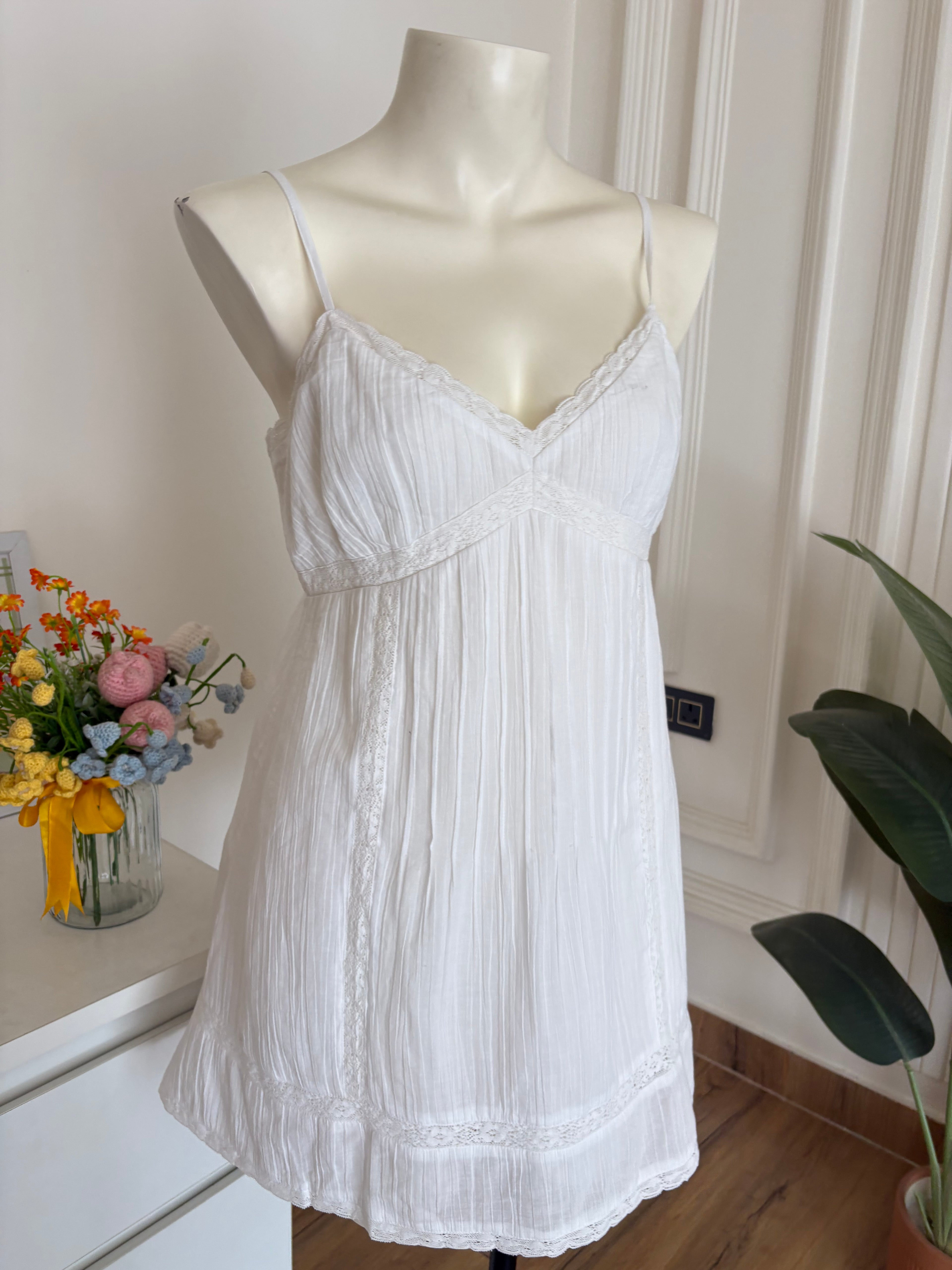 White soft cotton dress