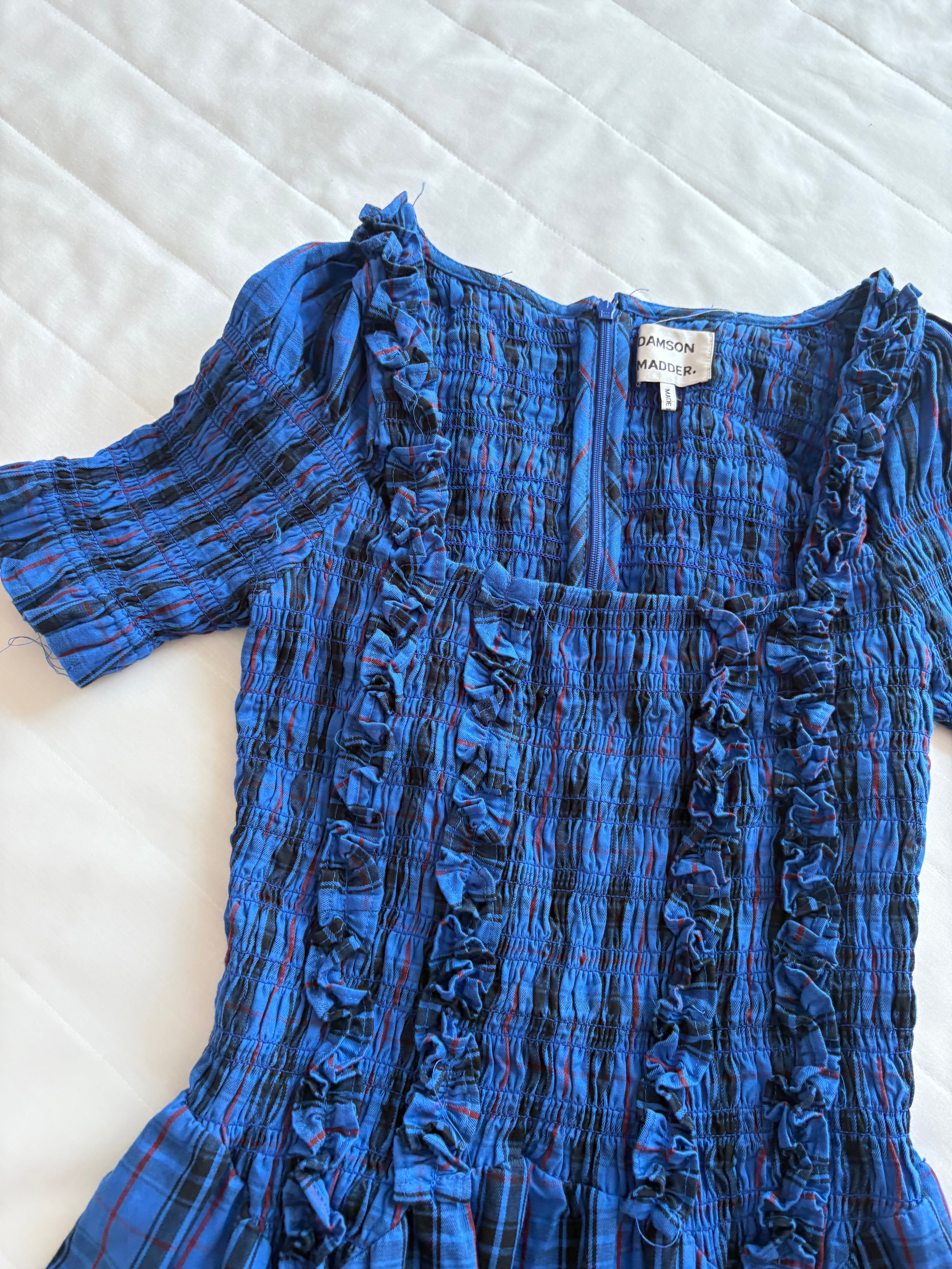 Dark blue plaid dress