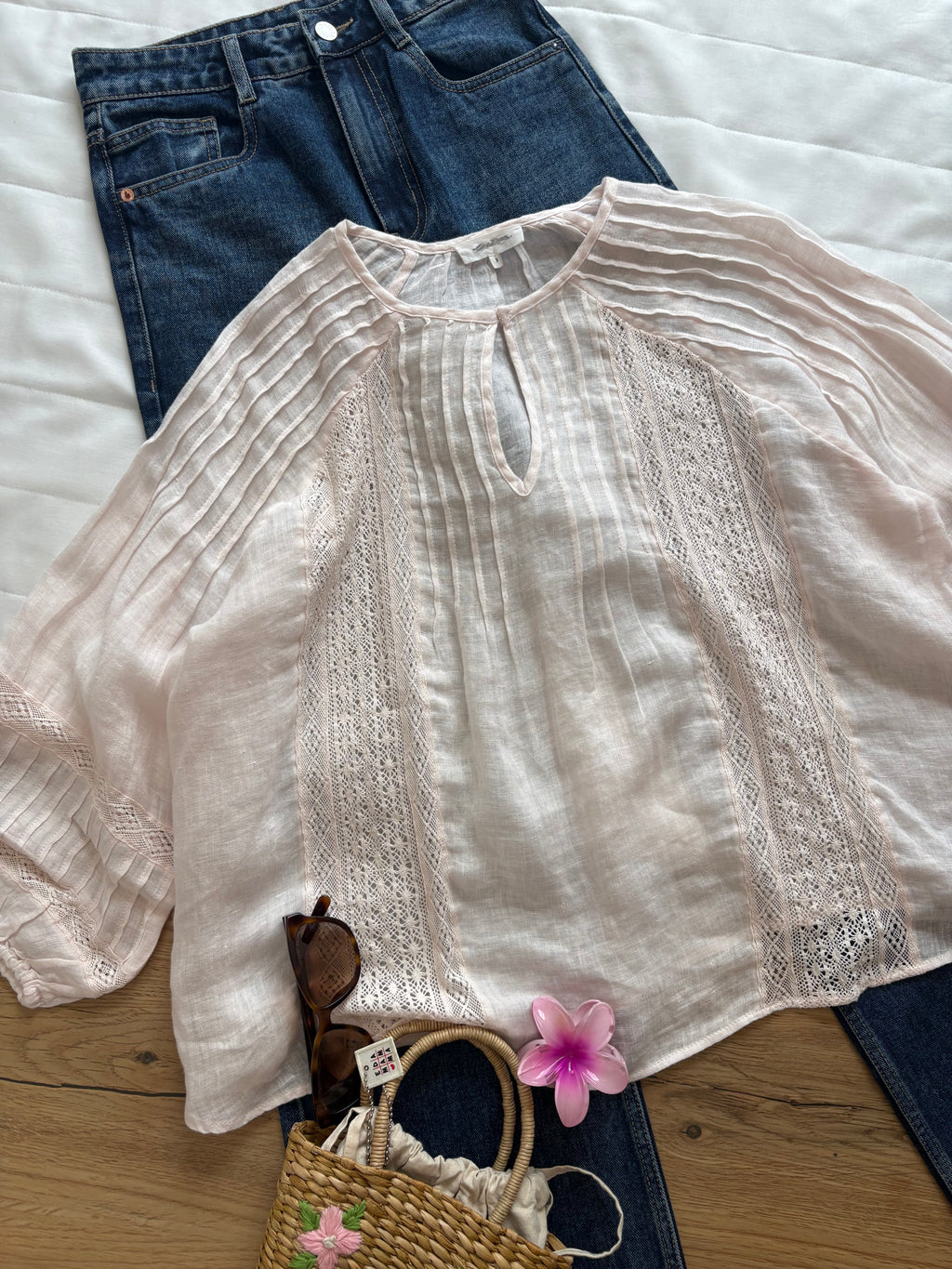 Pink linen top
