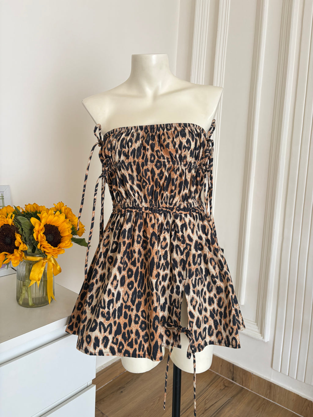 Leopard print damson madder dress