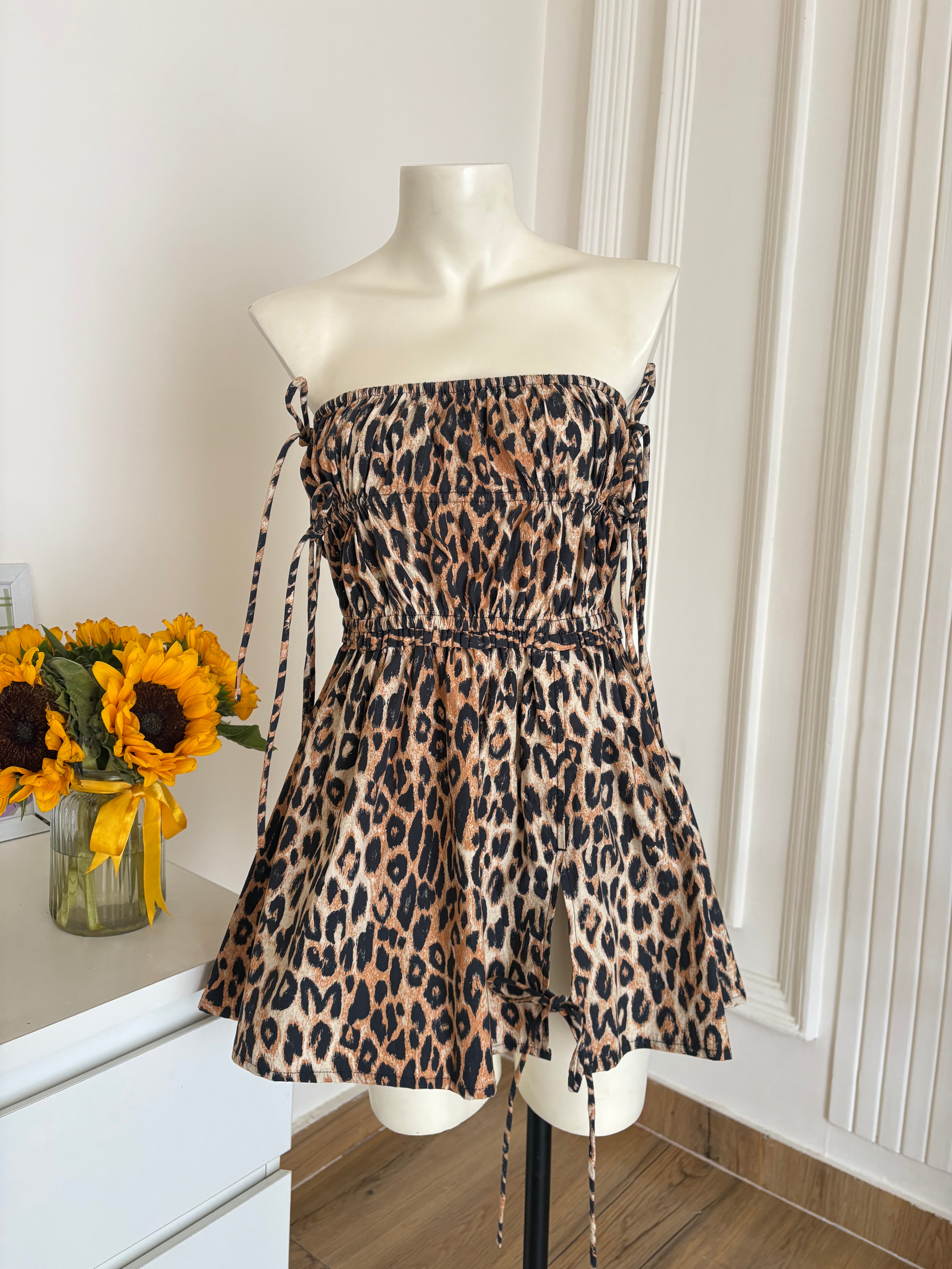 Leopard print damson madder dress