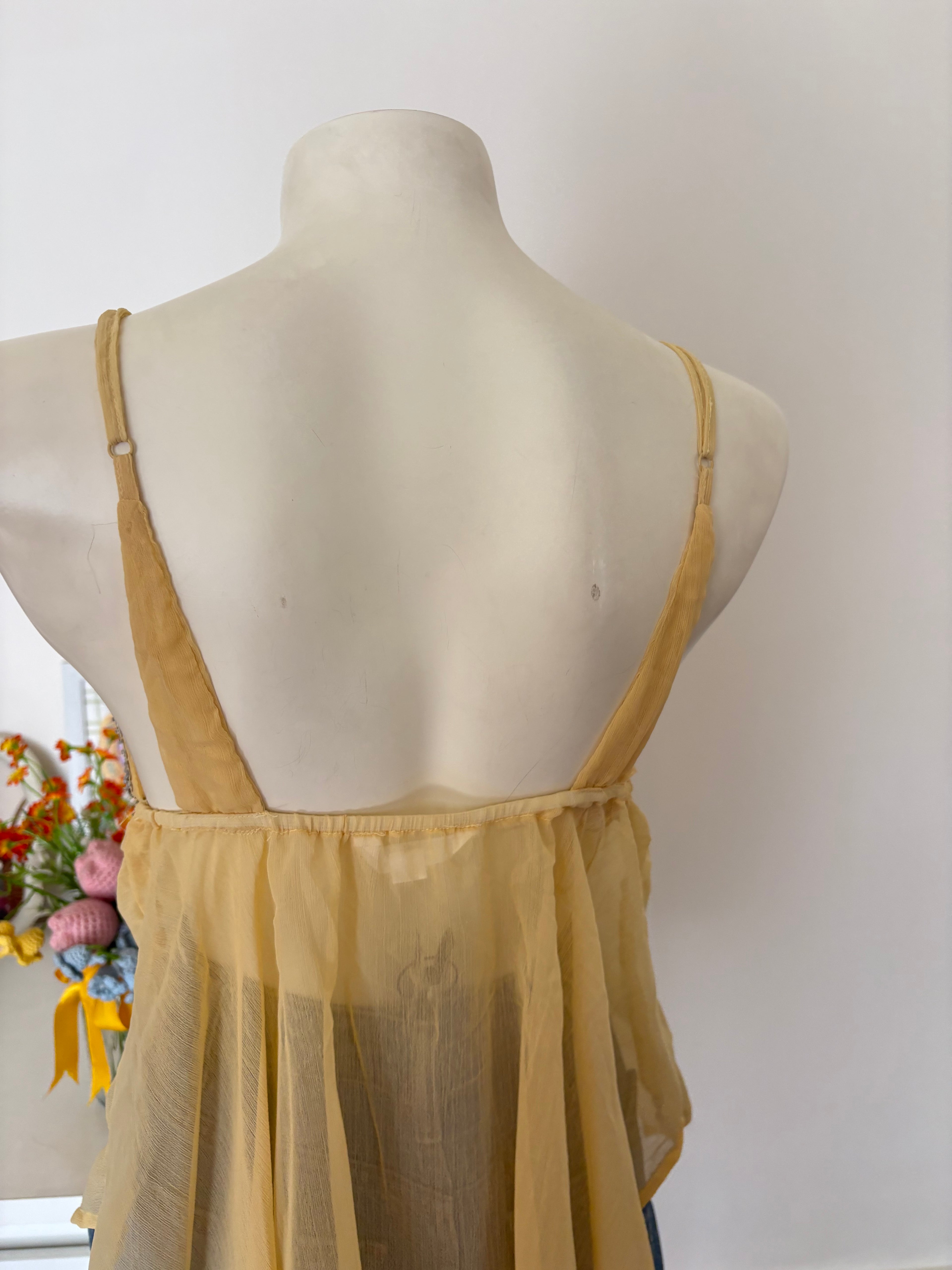 Light yellow chiffon top