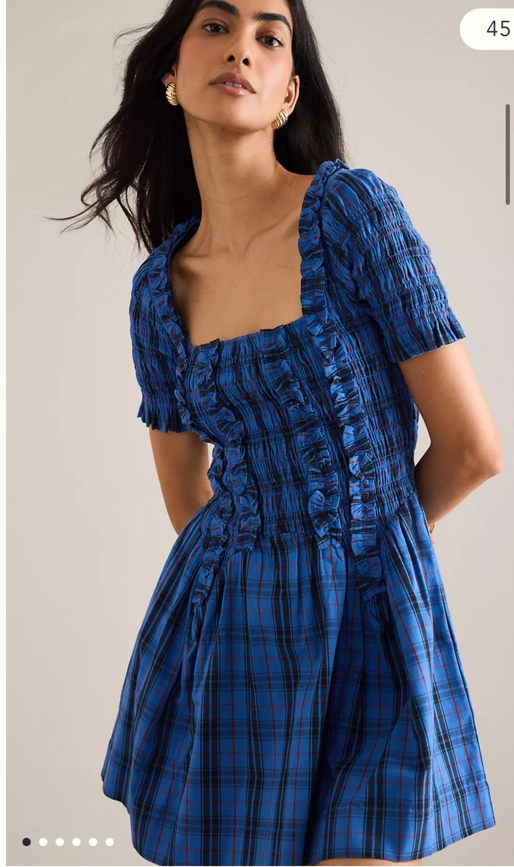 Dark blue plaid dress