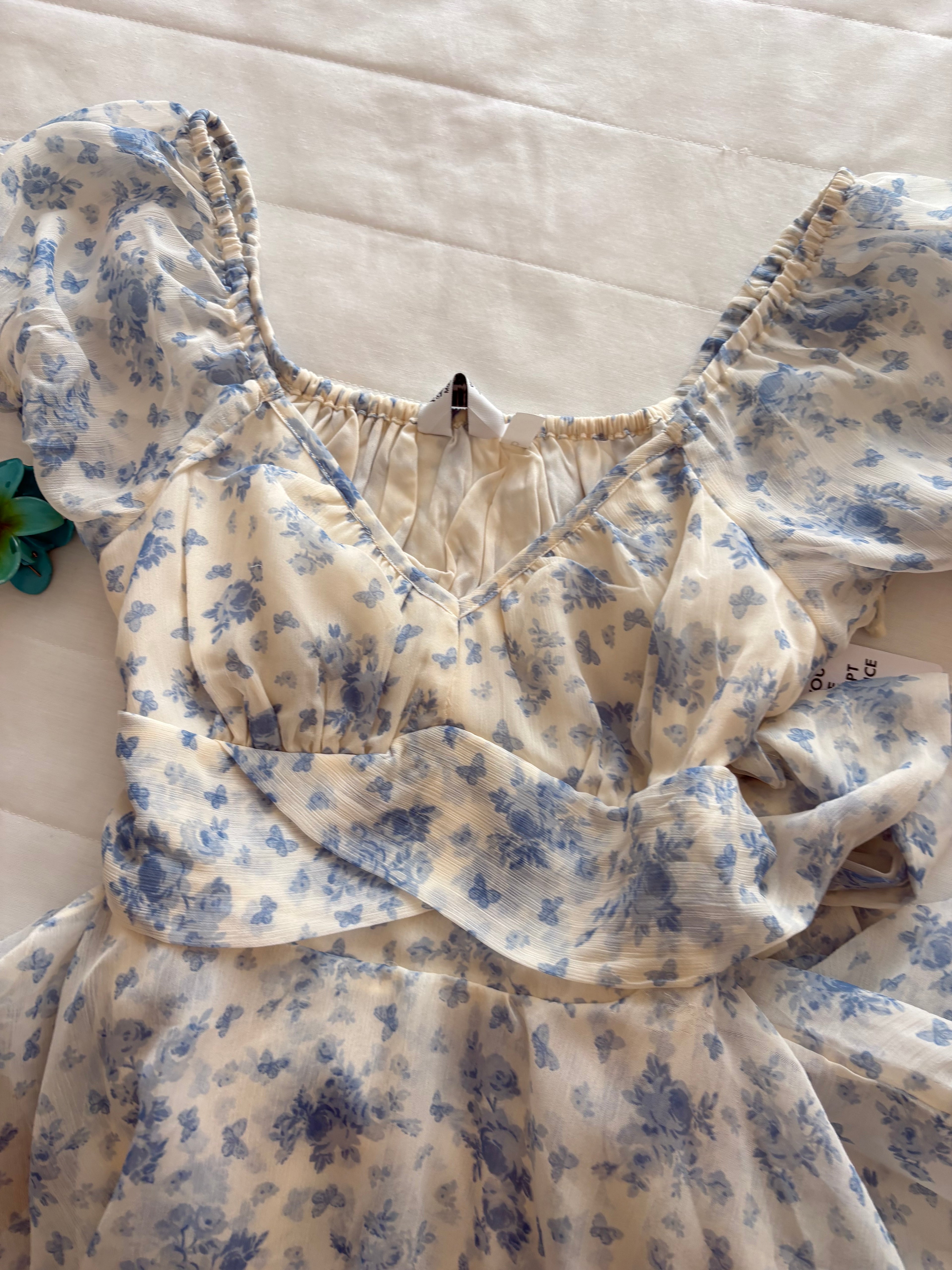 Blue floral romper