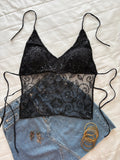 Black padded beaded top 1