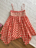 Red check dress