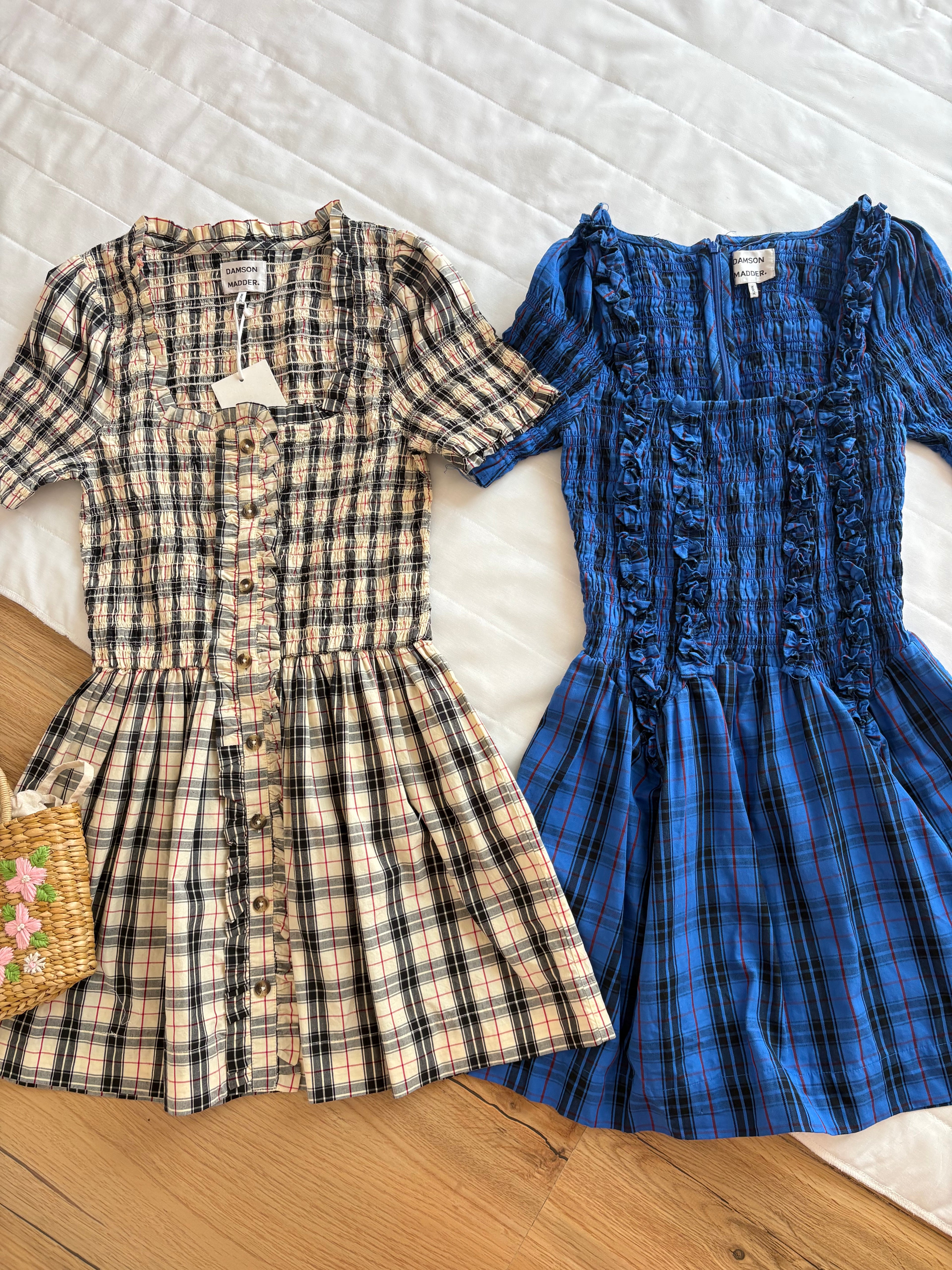 Dark blue plaid dress