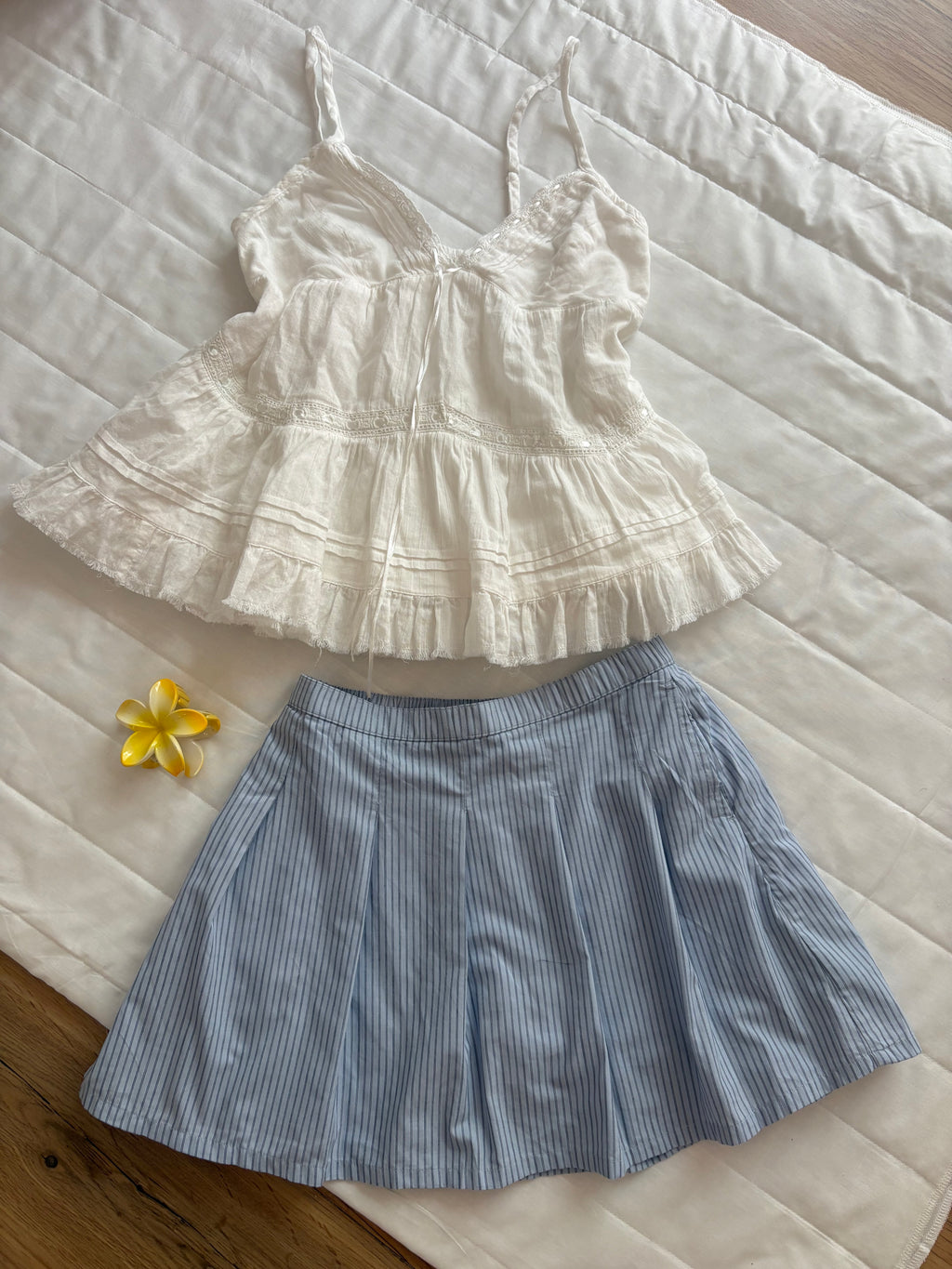 Blue stripes skorts