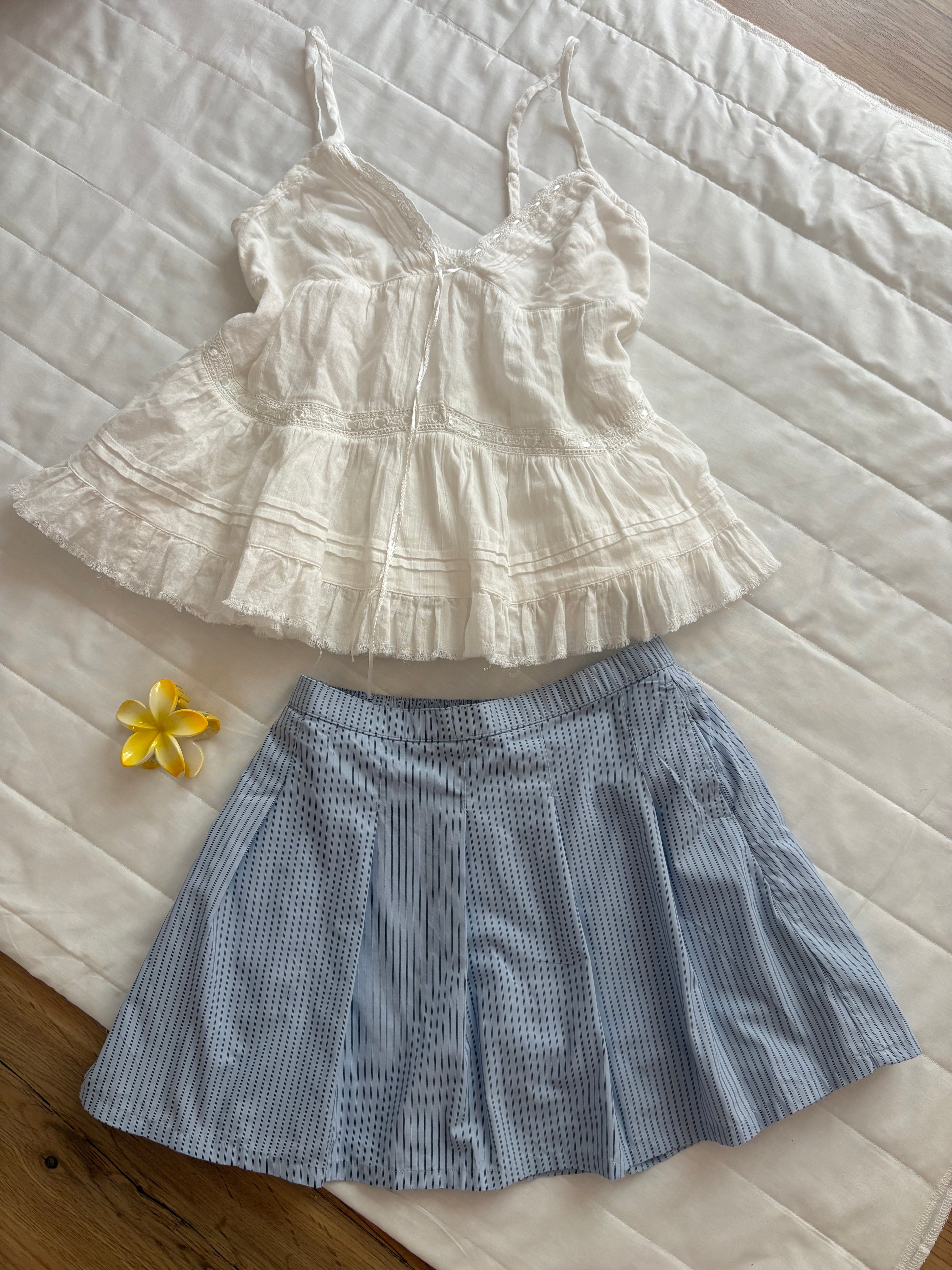 Blue stripes skorts