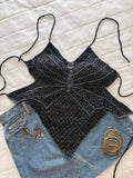 Navy blue beaded top