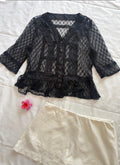 Black mesh top