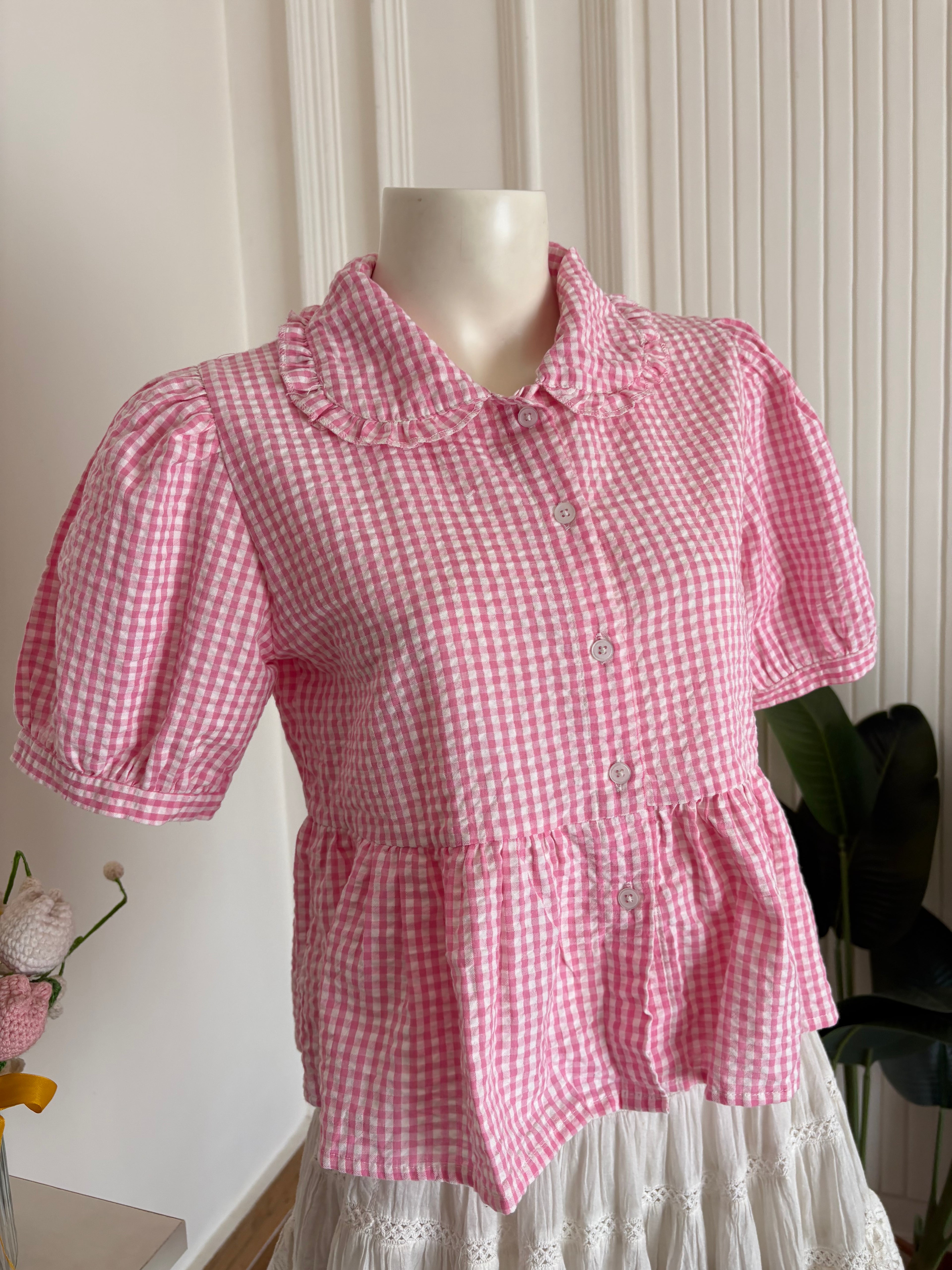 Pink gingham top