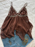 Brown chiffon top