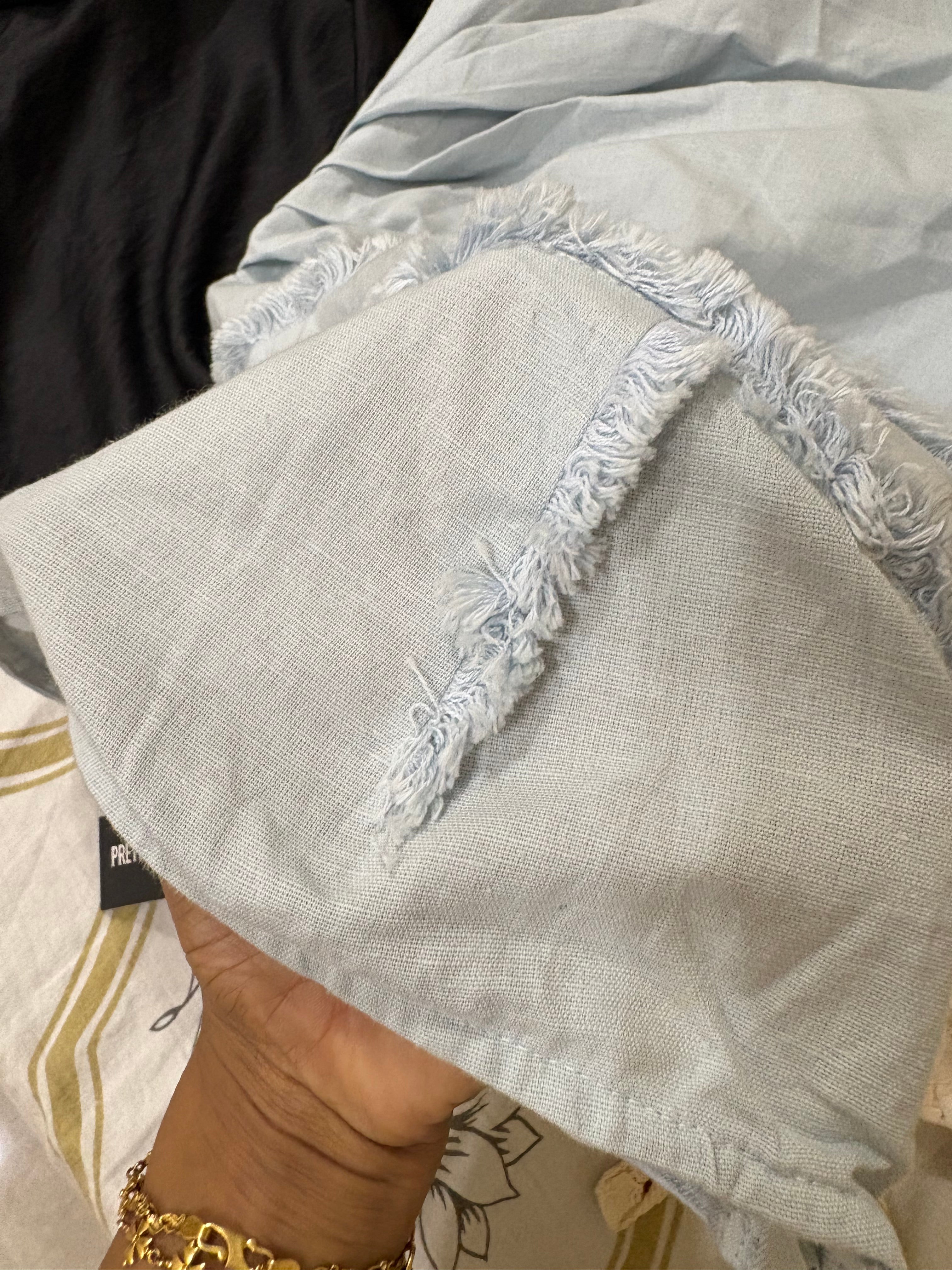 Pastel light colour cotton linen  dress