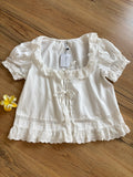 lace details front tie top