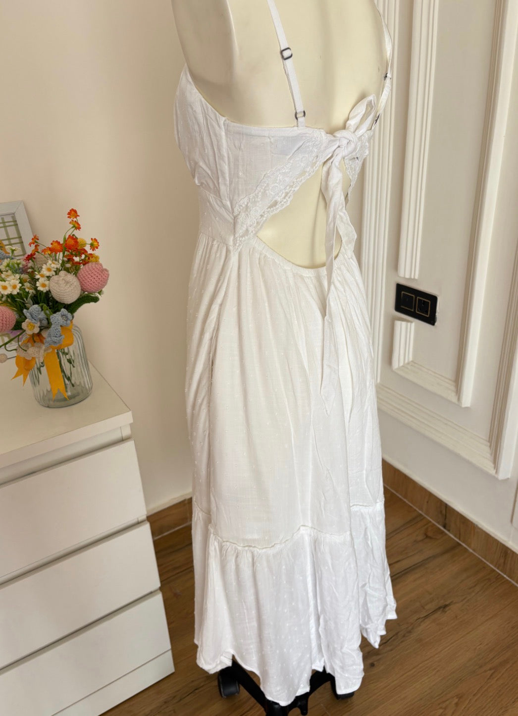 White asymmetrical dress