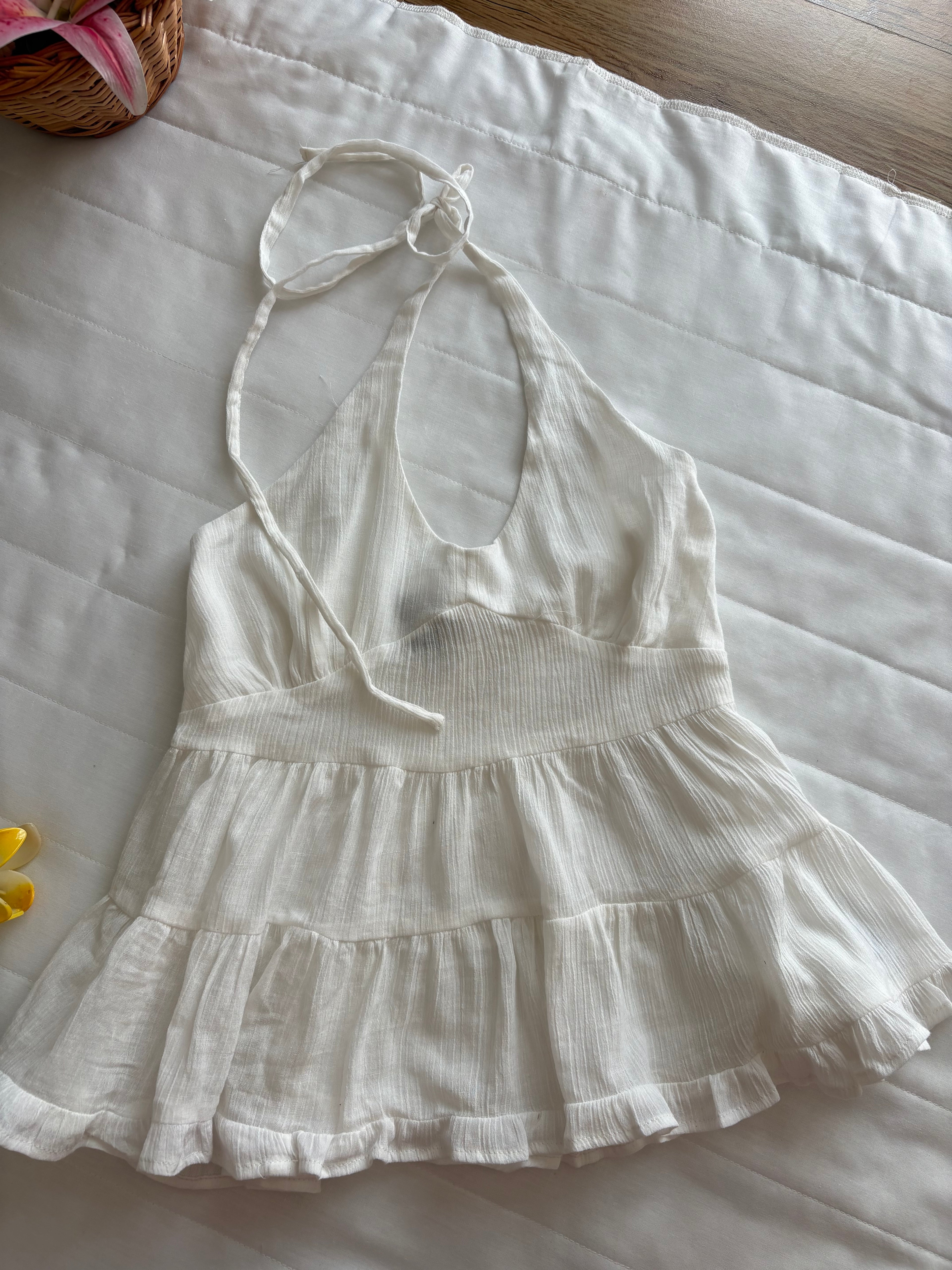 White halt top and skirt (sold individually )
