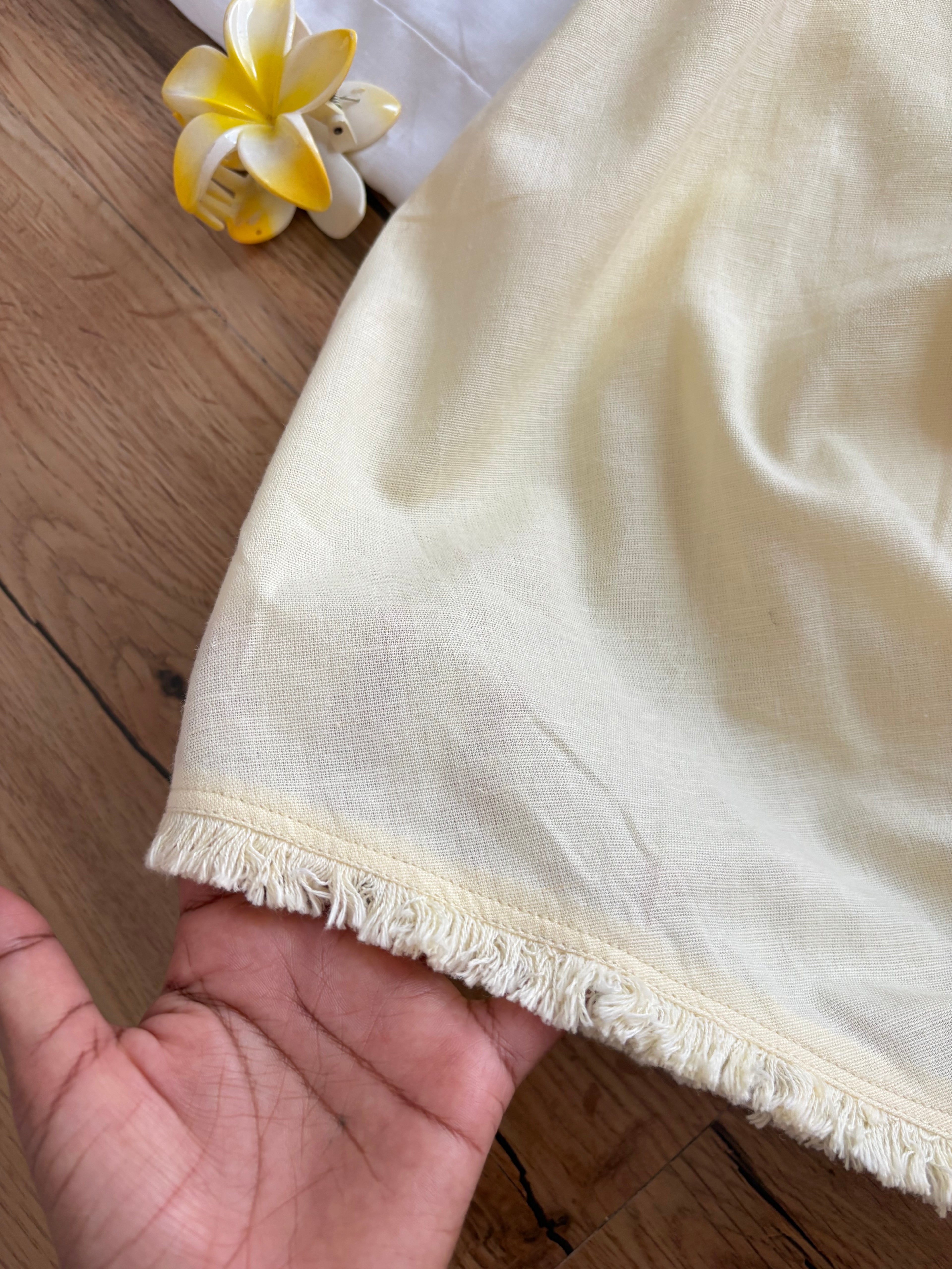Pastel light colour cotton linen  dress