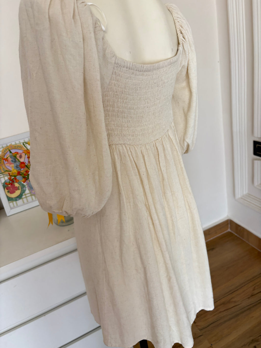 Off white linen dress