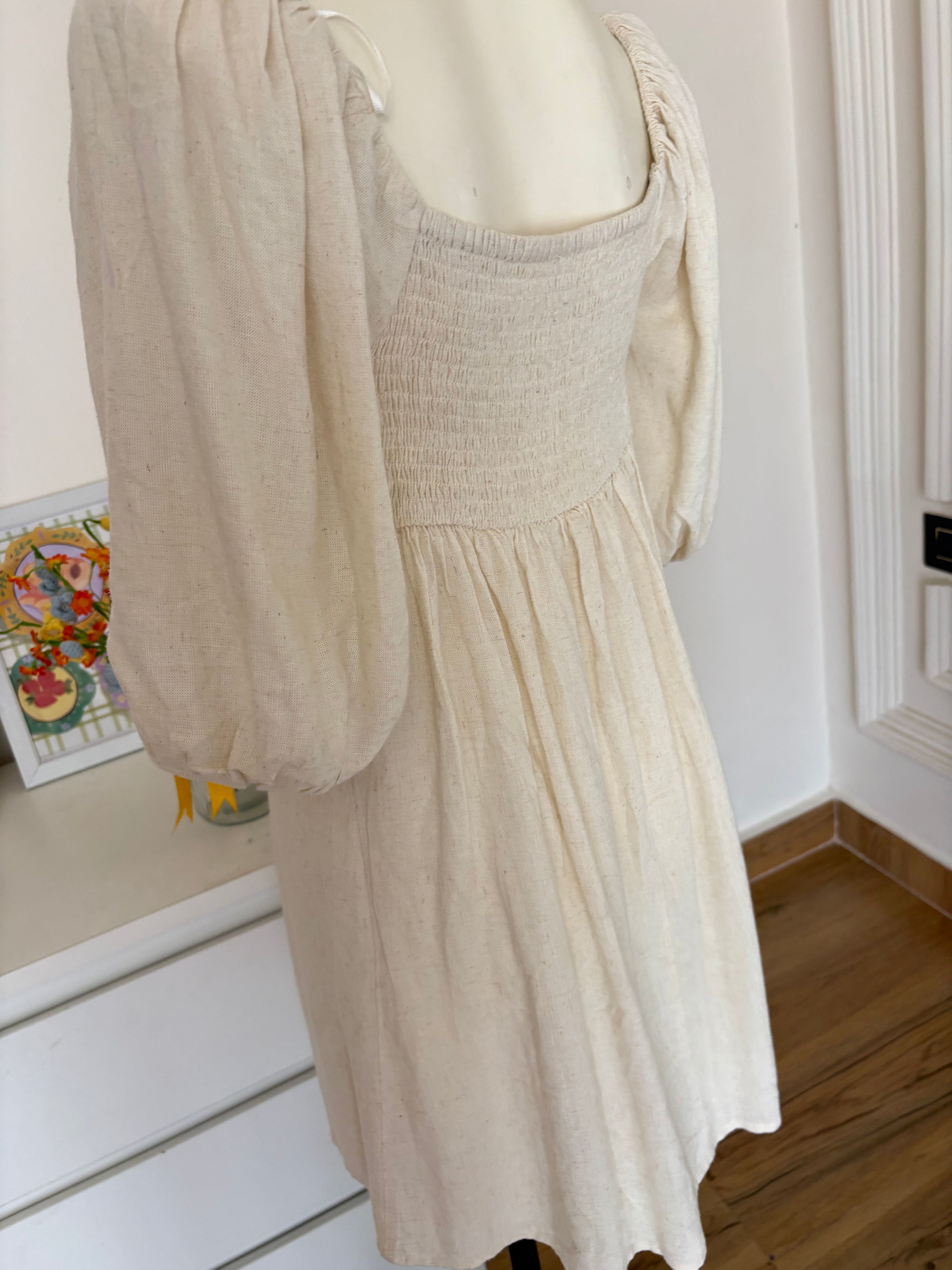 Off white linen dress