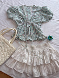 Green floral cotton top
