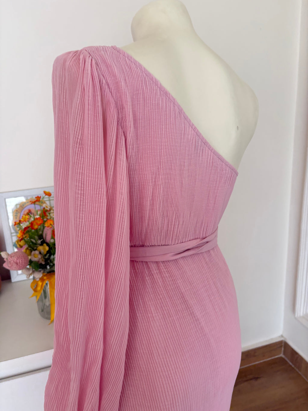Pink belt dress