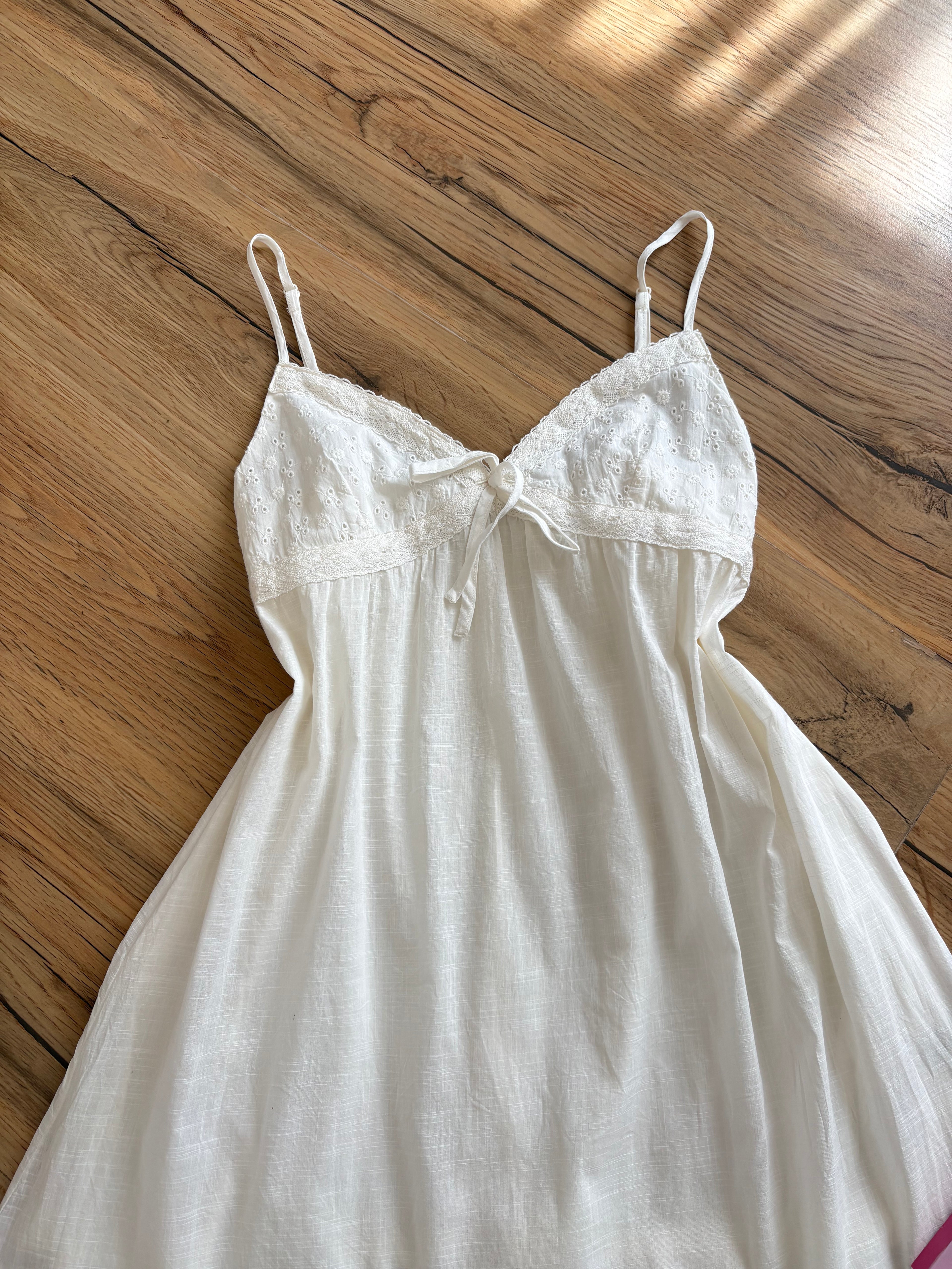 White embroidered cotton dress