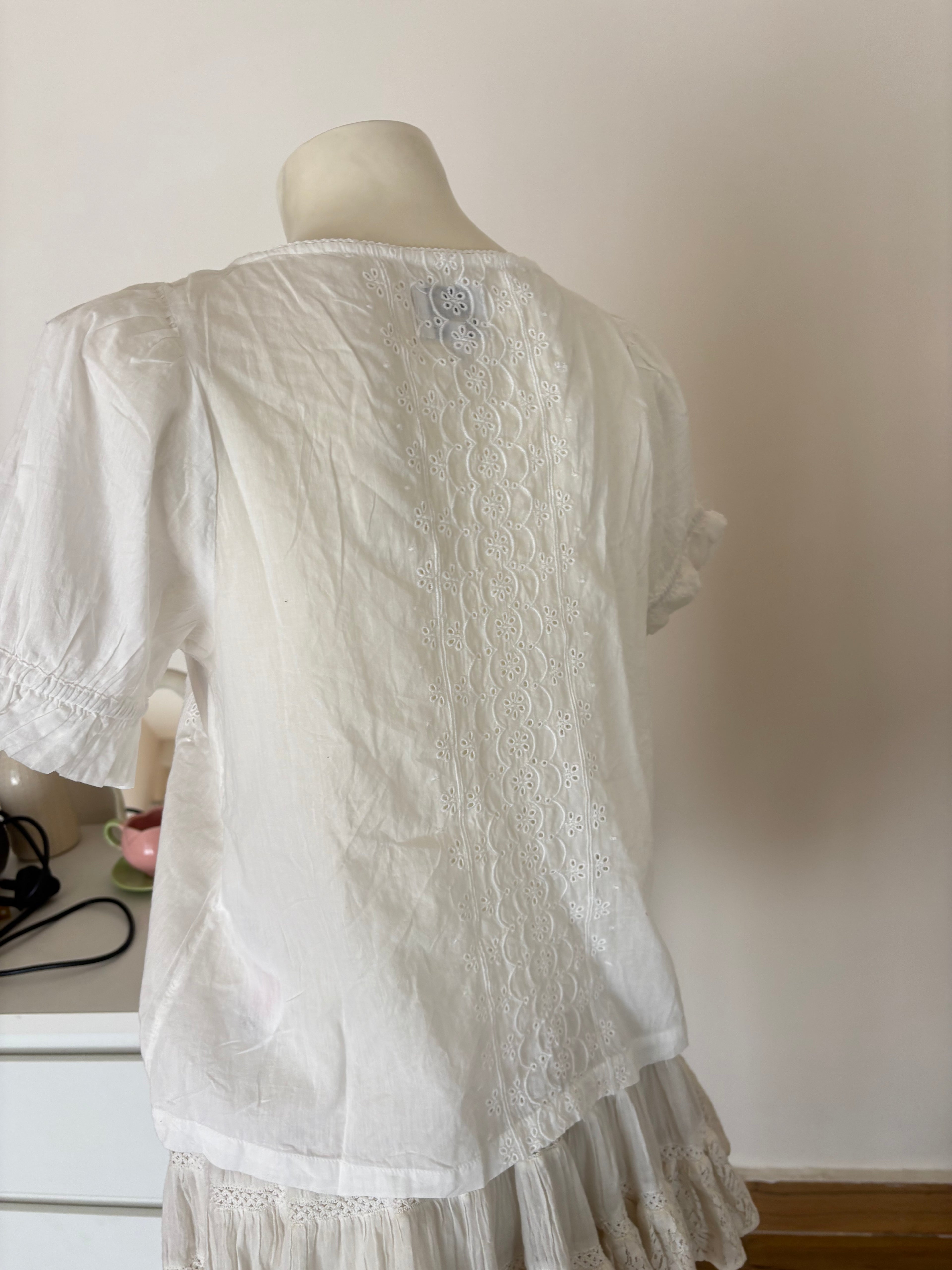 White embroidered shirt