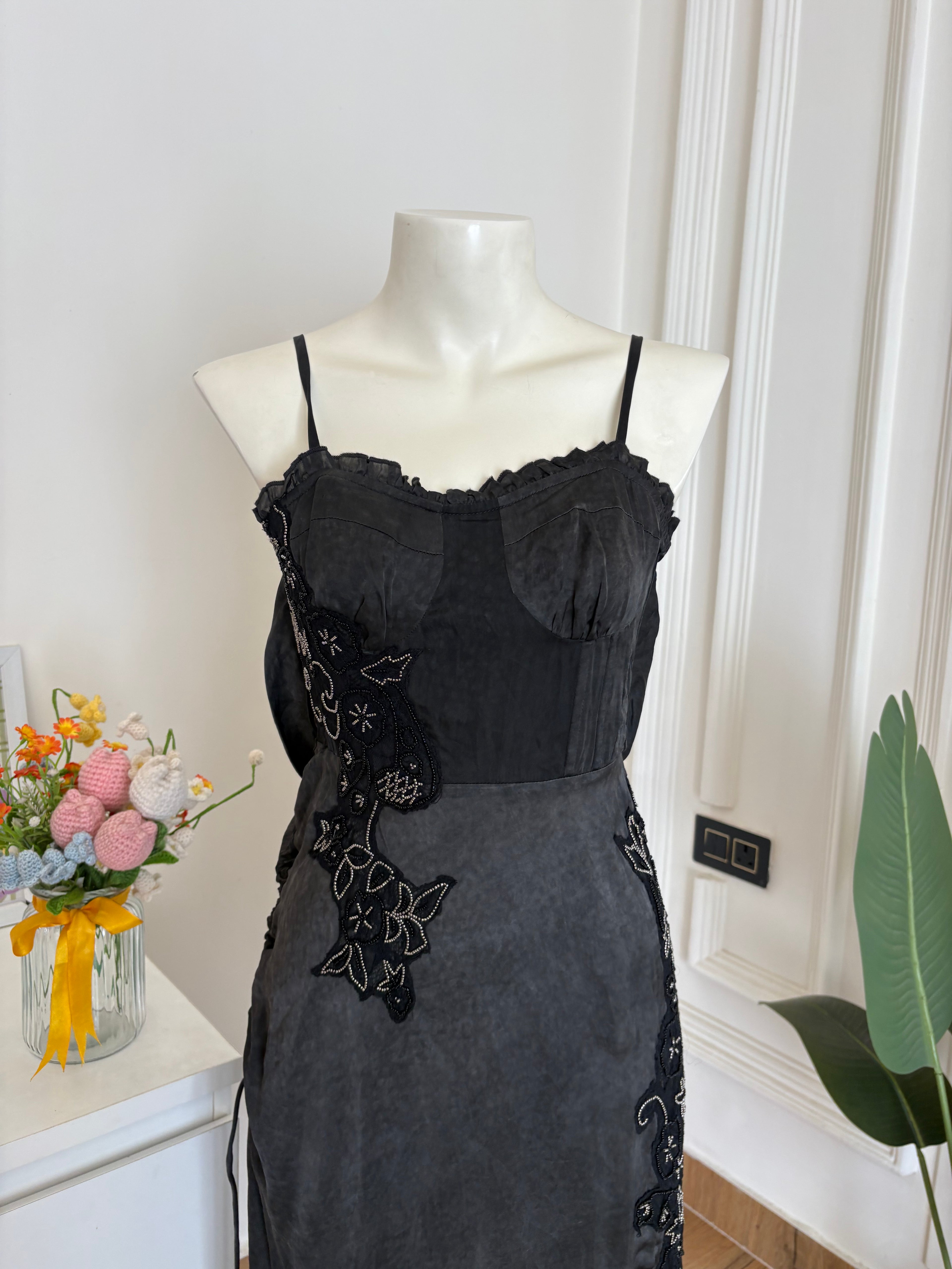 Sequin dark grey and black dress