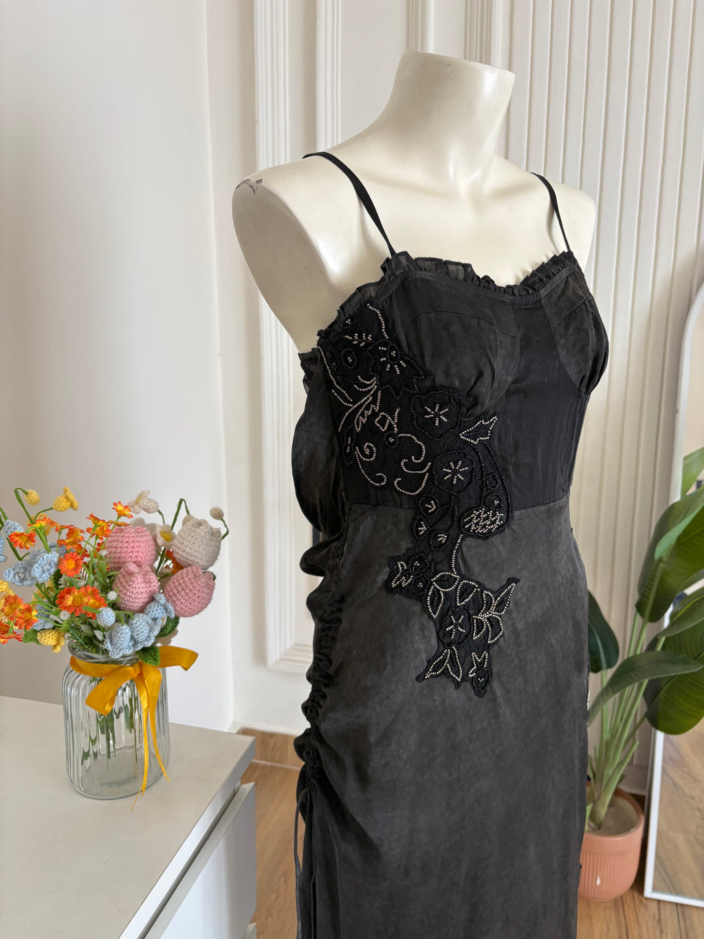 Sequin dark grey and black dress